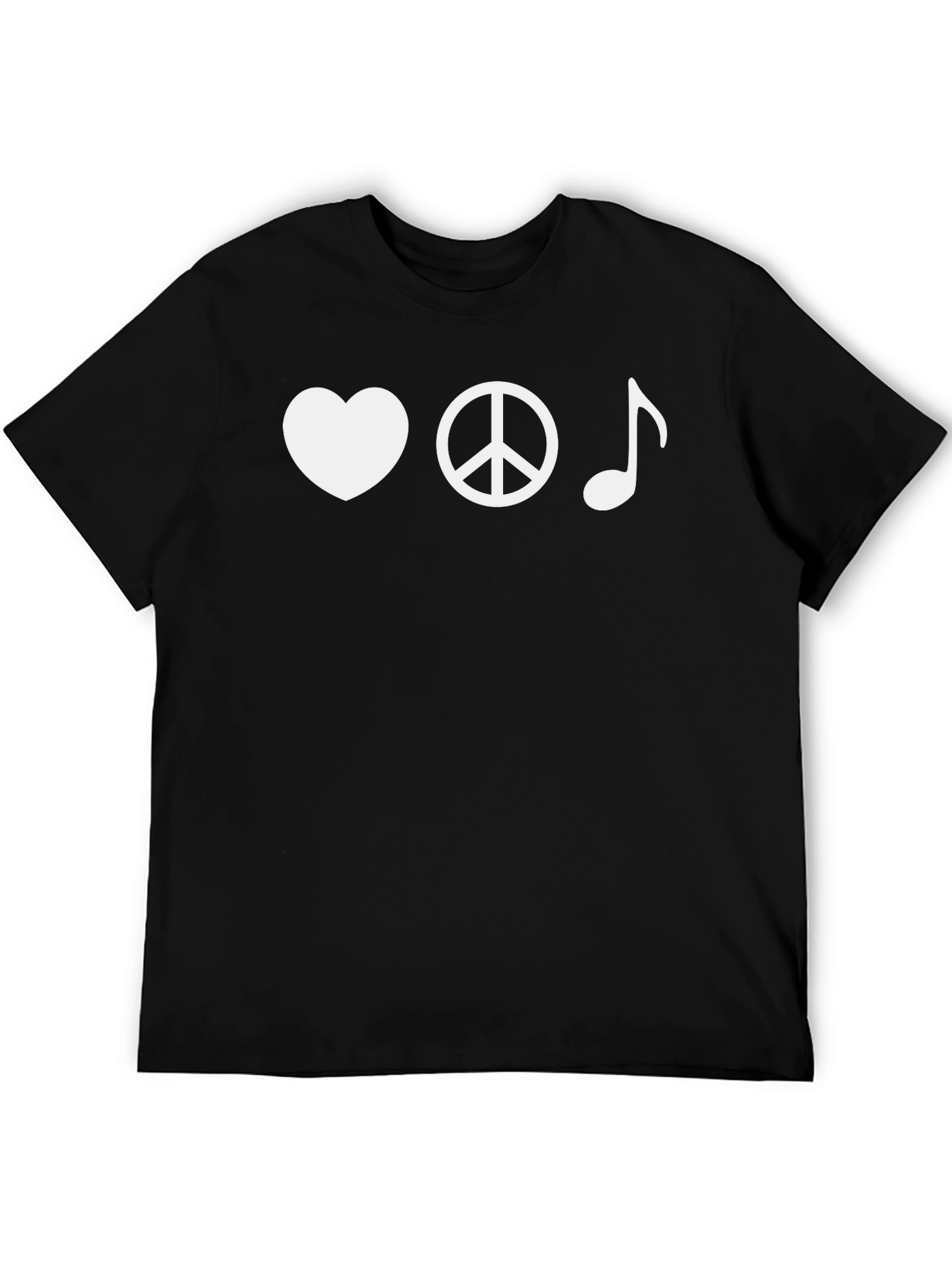 Love Peace Music Graphic Tee - Black