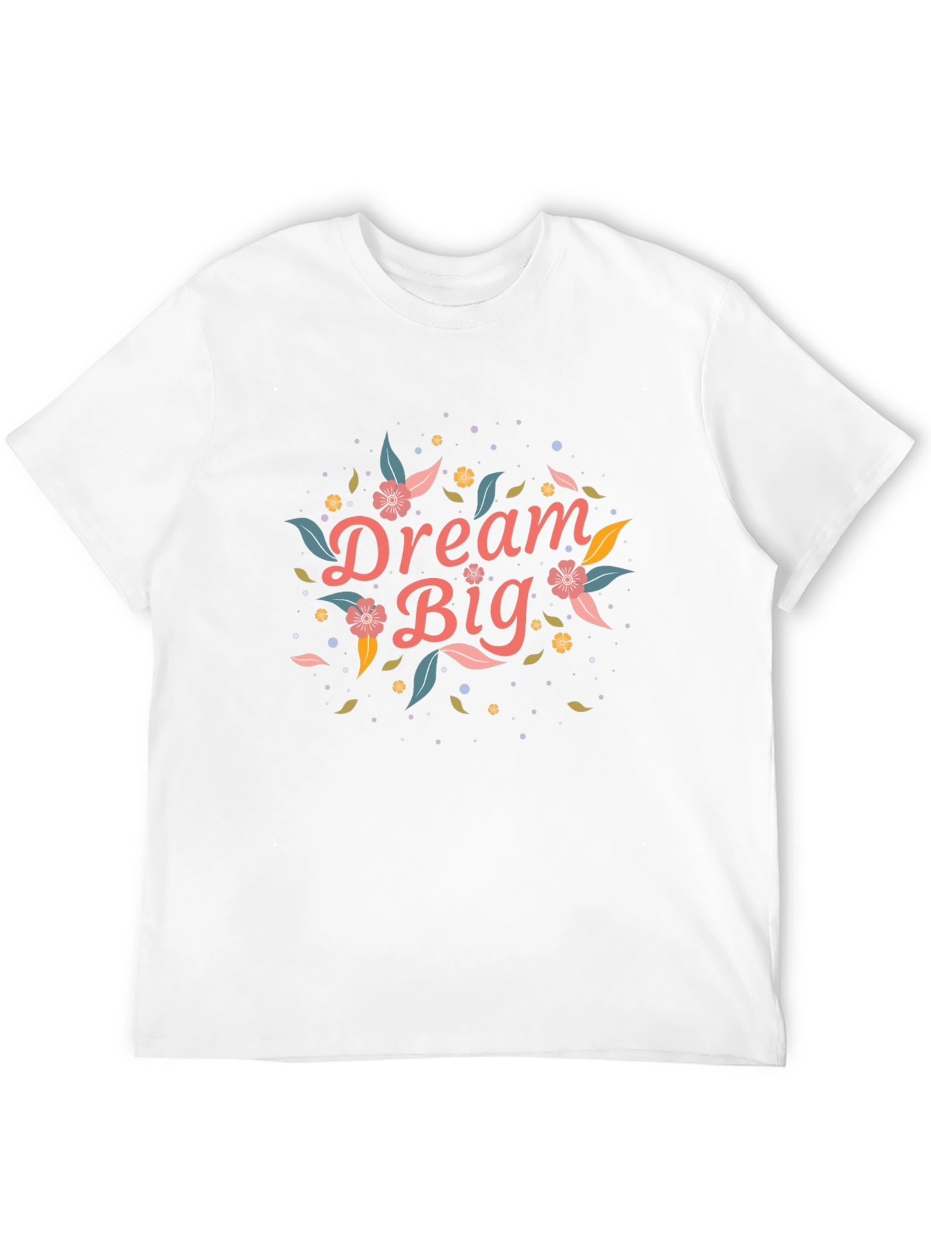 Dream Big Floral Graphic Black T-Shirt
