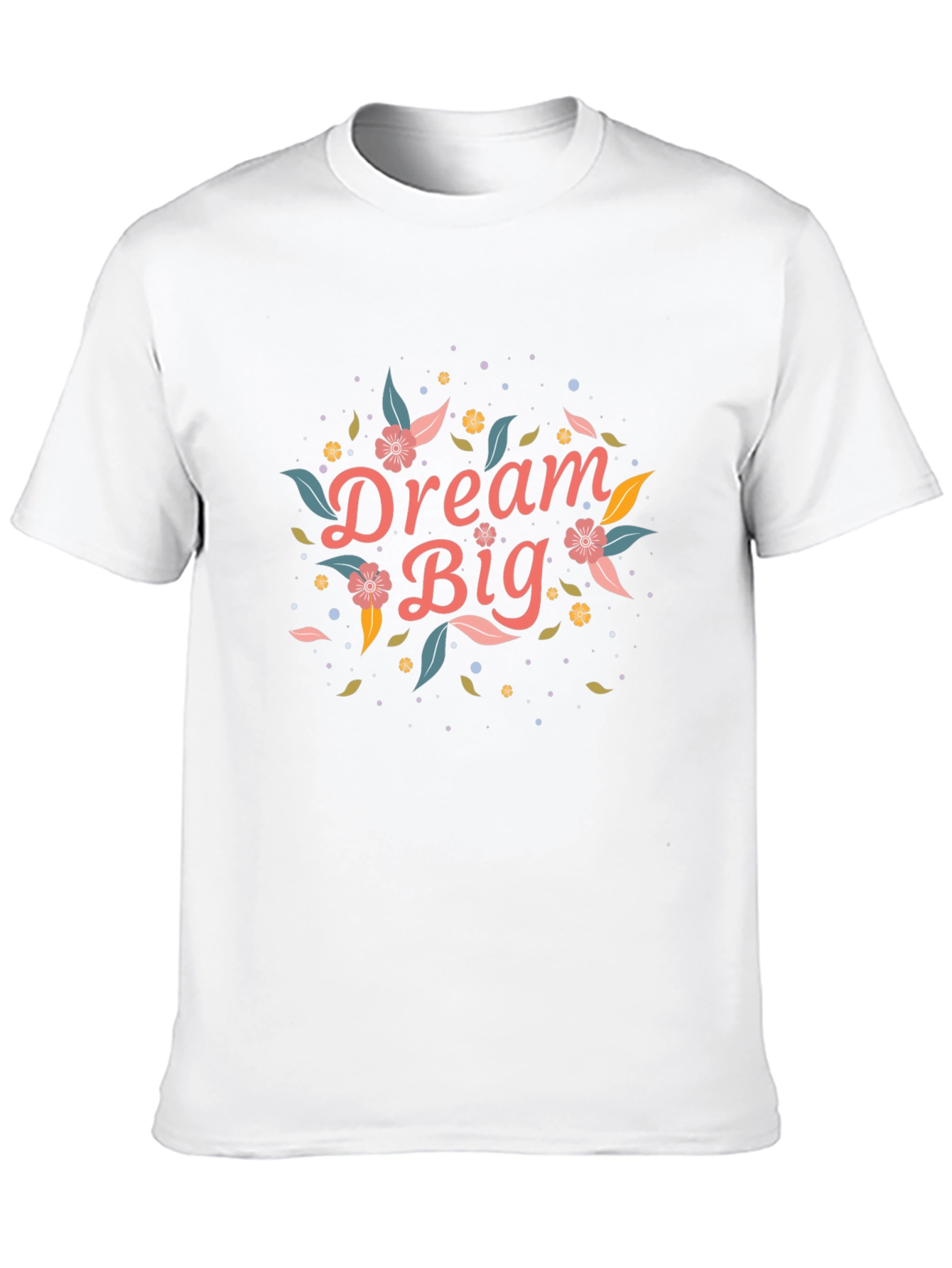 Dream Big Floral Graphic Black T-Shirt