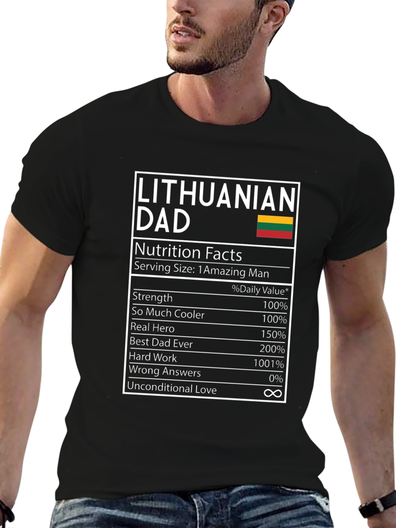 Lithuanian Dad Nutrition Facts T-Shirt