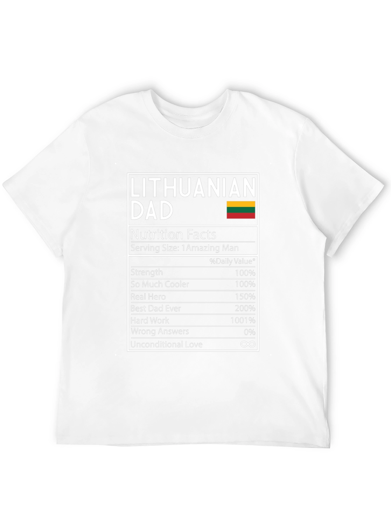 Lithuanian Dad Nutrition Facts T-Shirt