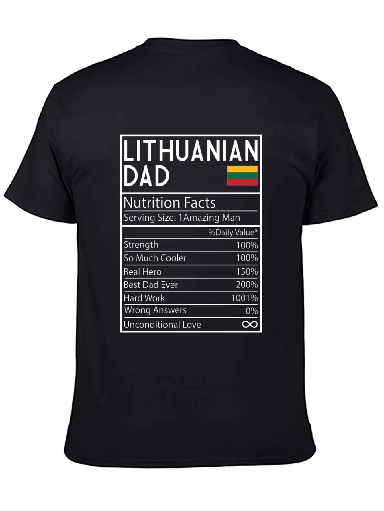 Lithuanian Dad Nutrition Facts T-Shirt