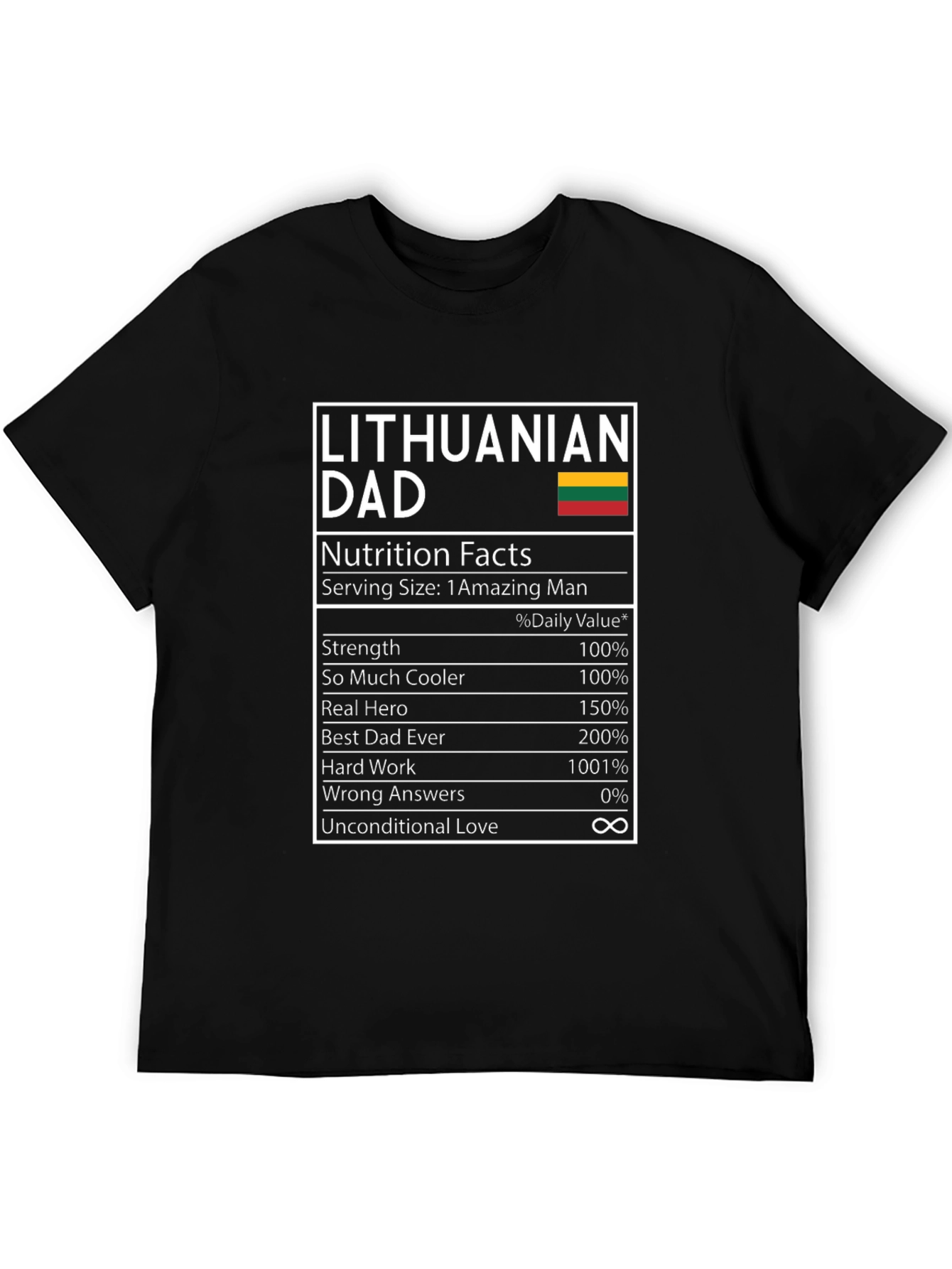 Lithuanian Dad Nutrition Facts T-Shirt