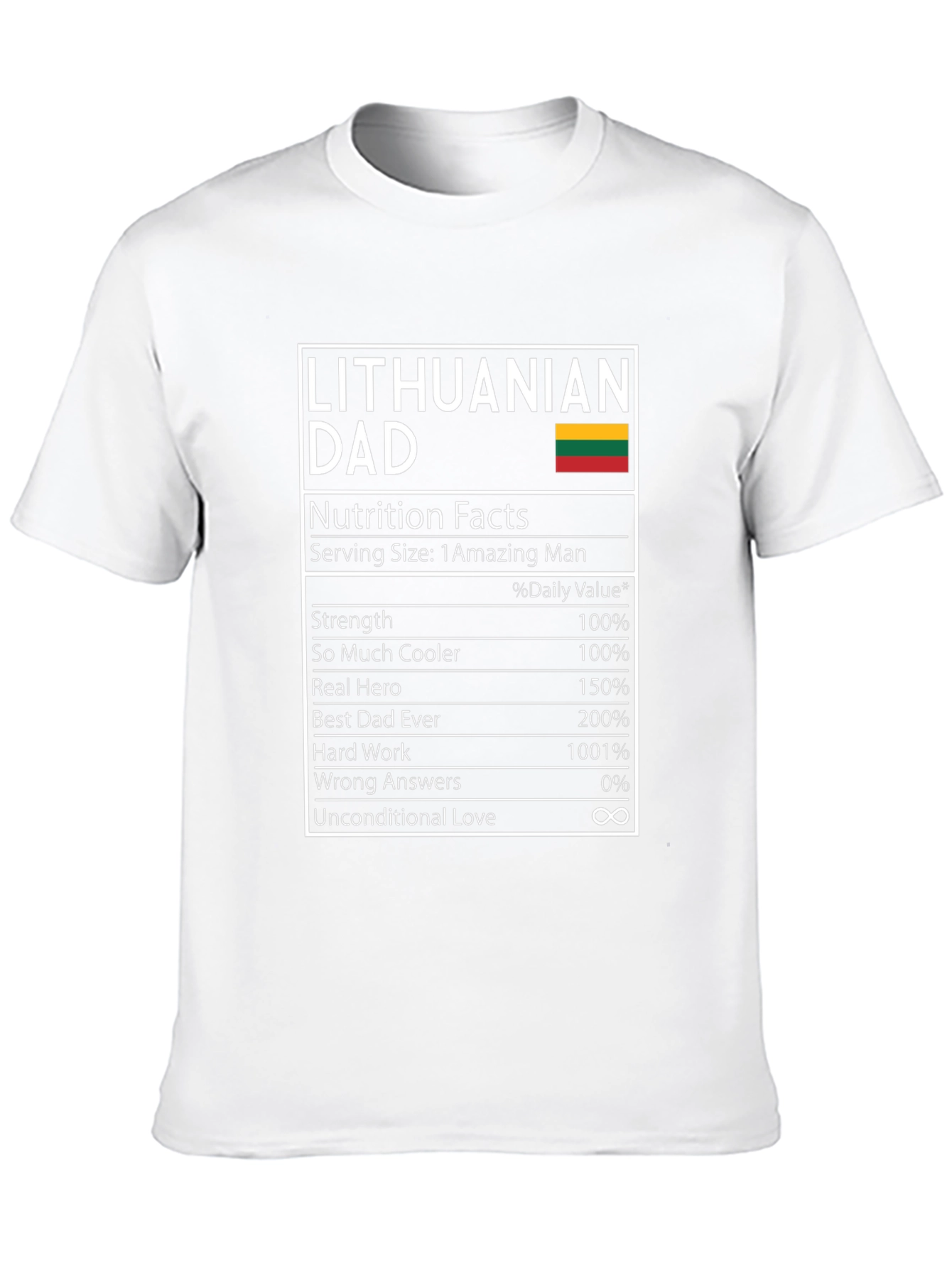 Lithuanian Dad Nutrition Facts T-Shirt