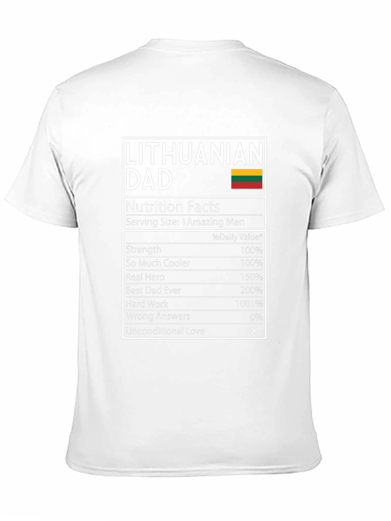 Lithuanian Dad Nutrition Facts T-Shirt