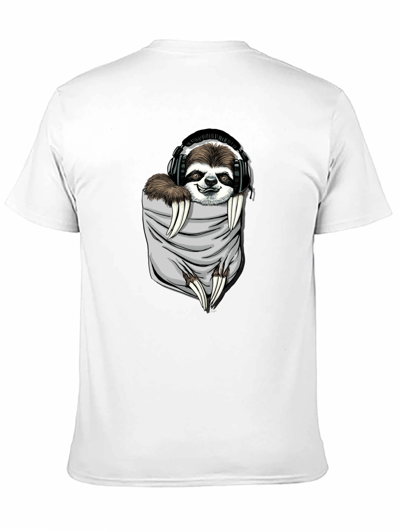 Sloth in Pocket Graphic Tee - Black