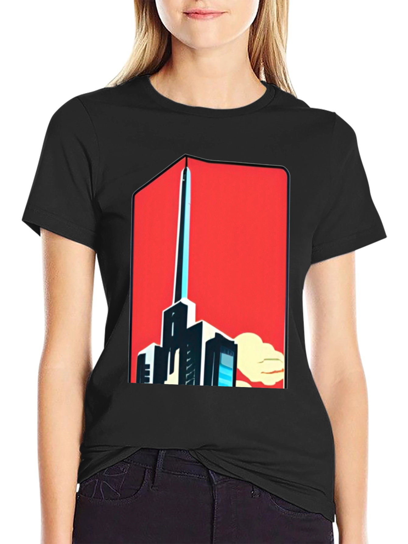 Bold Graphic Tee: Cityscape Art Design