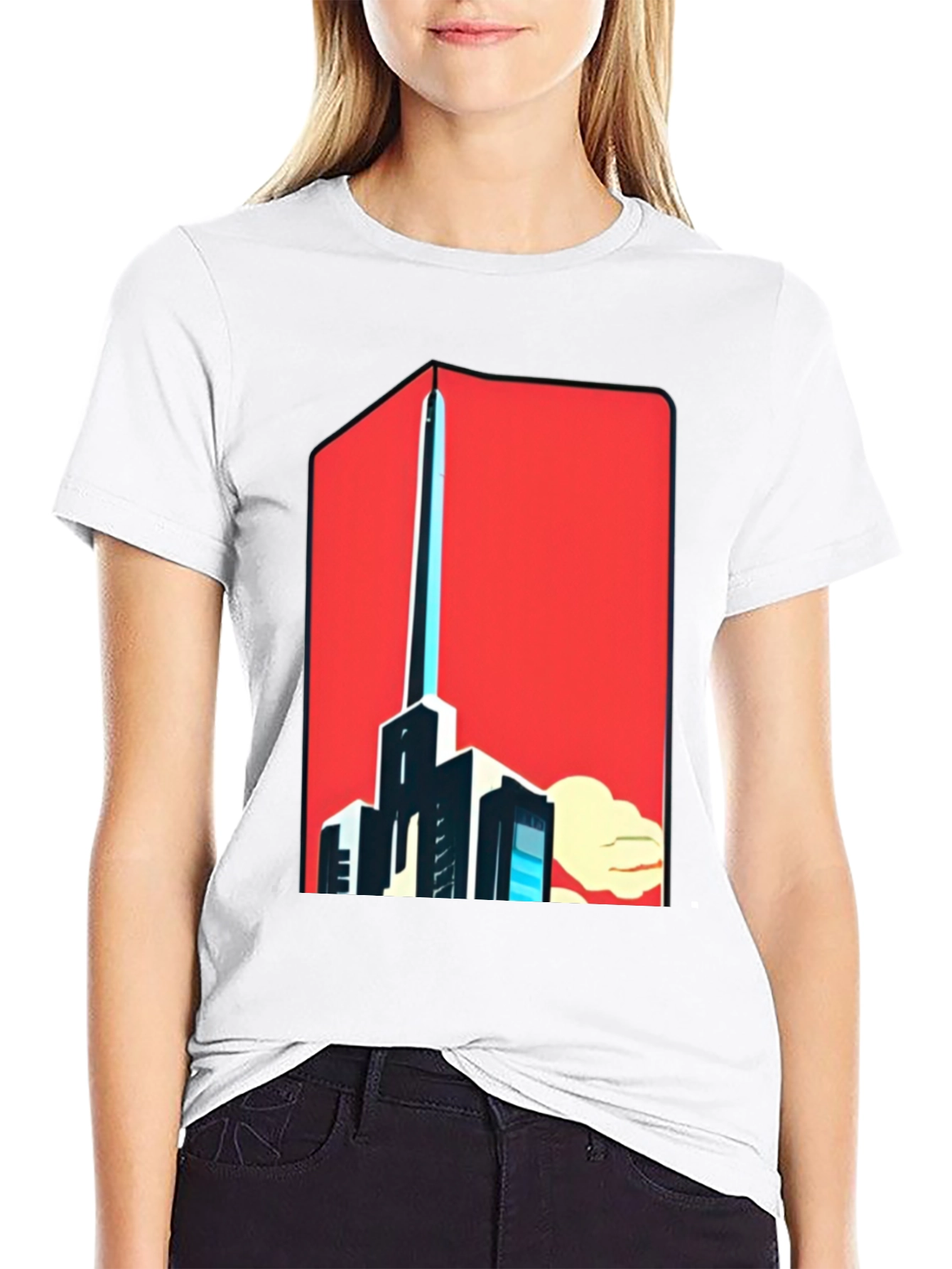 Bold Graphic Tee: Cityscape Art Design