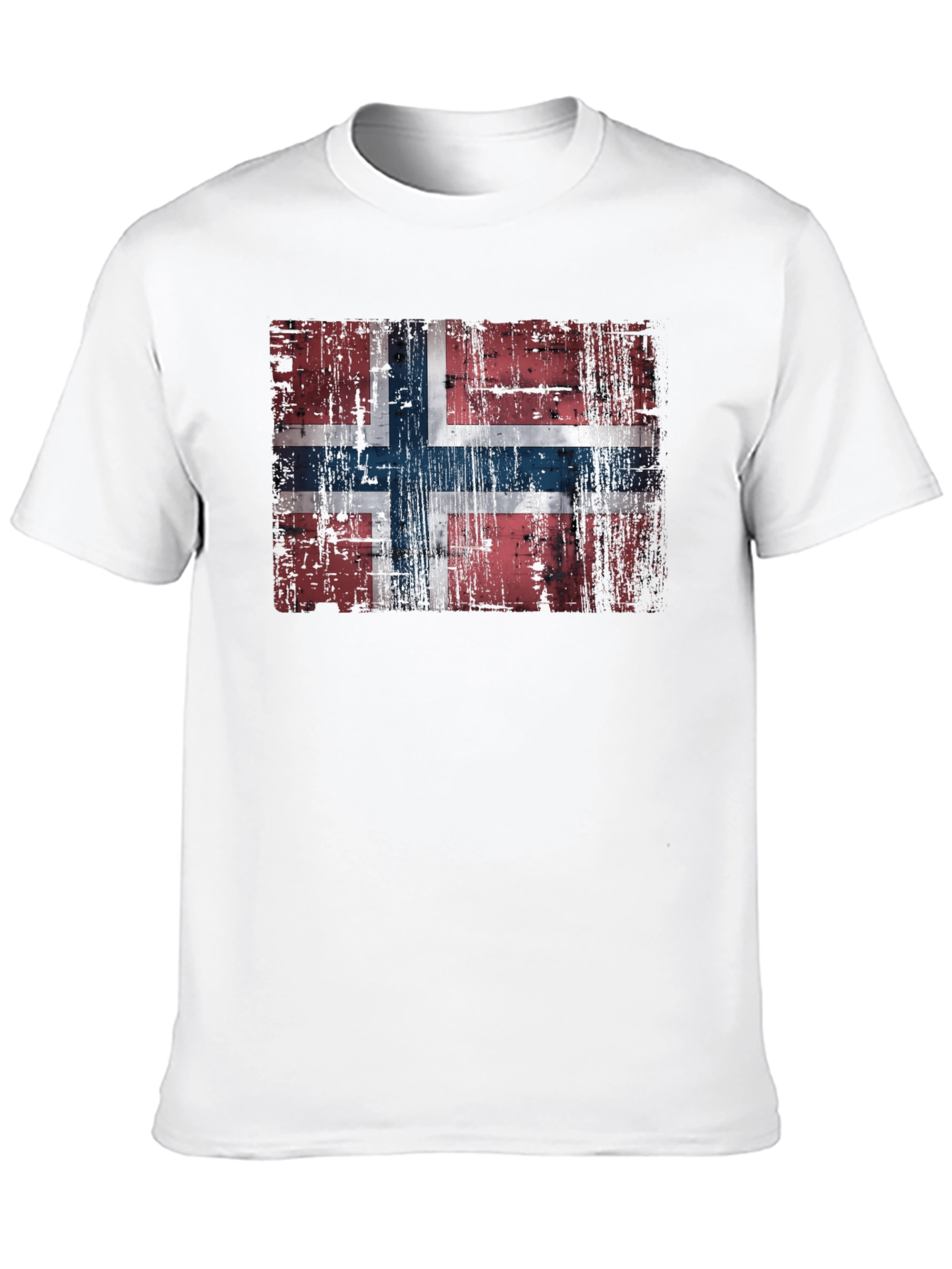 Distressed Norway Flag Black T-Shirt