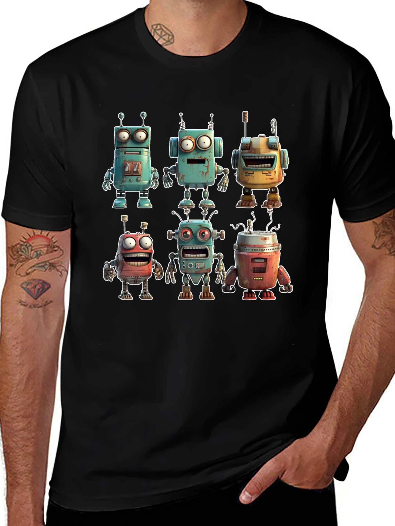 Retro Robot T-Shirt - Funky Sci-Fi Style!