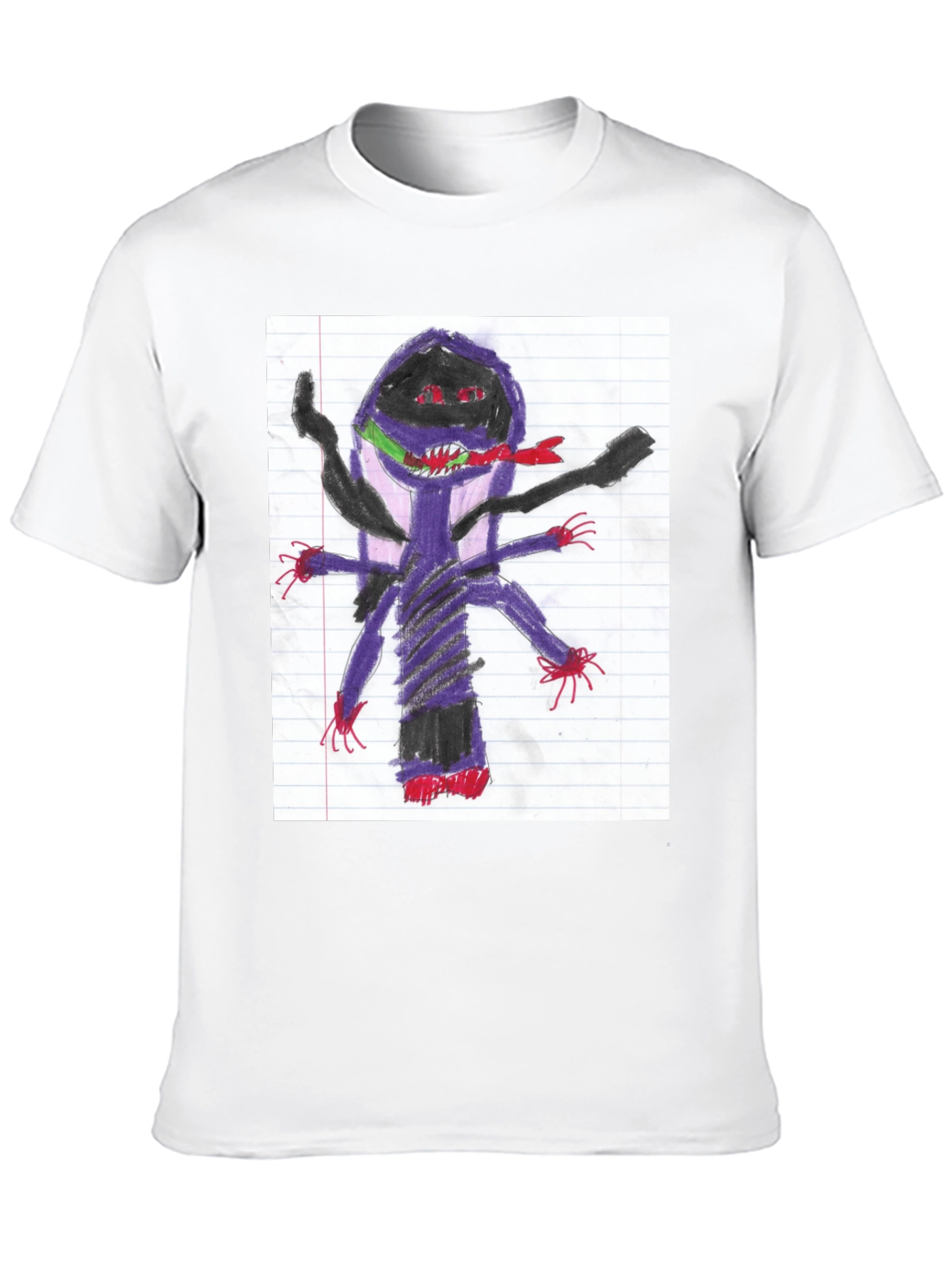 Unique Black T-Shirt with Monster Art