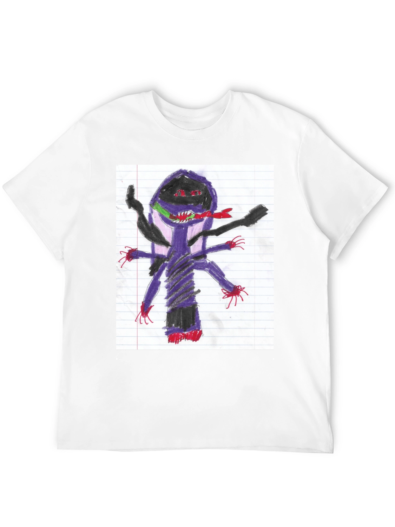 Unique Black T-Shirt with Monster Art