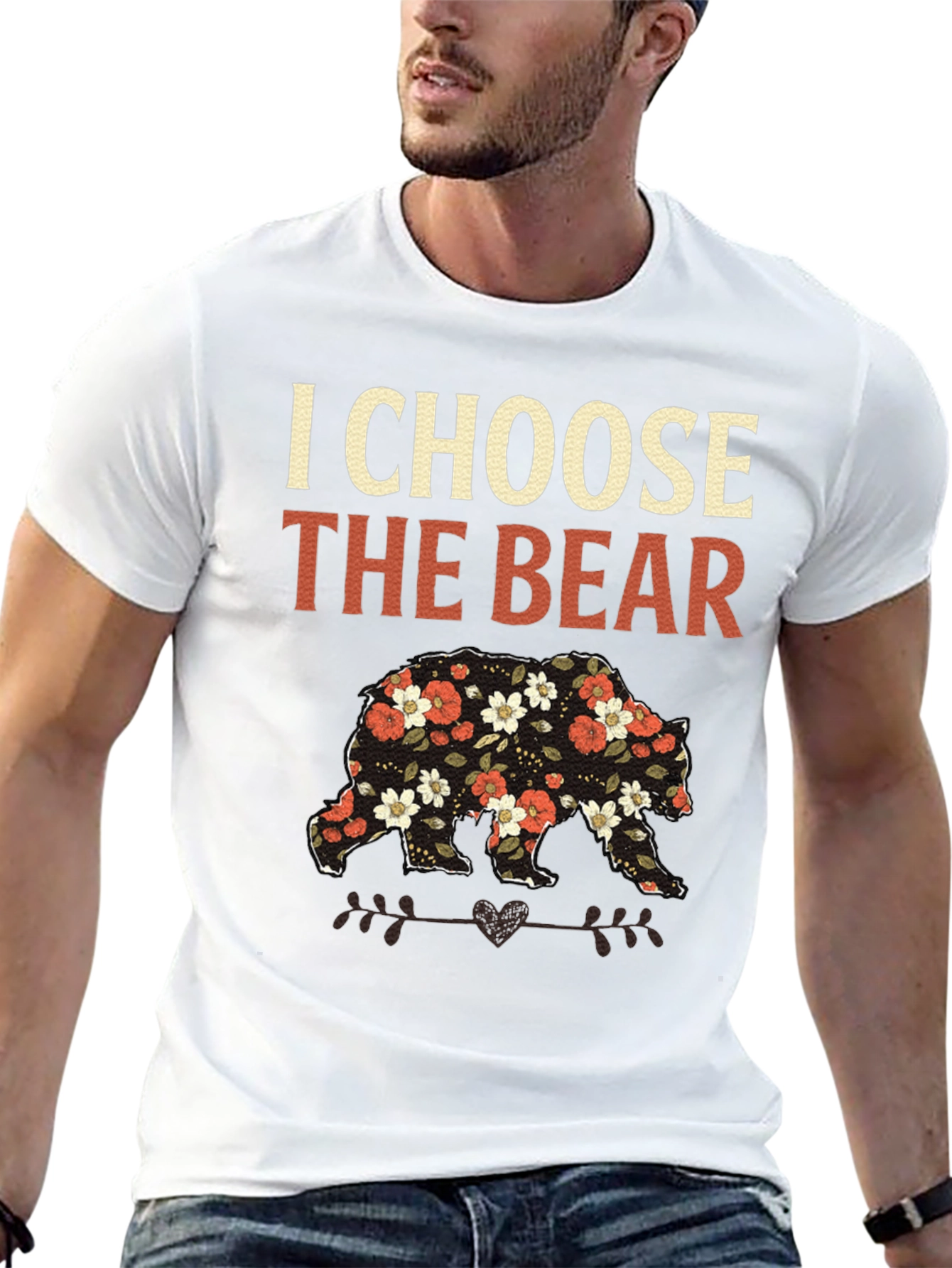 I Choose the Bear Floral T-Shirt