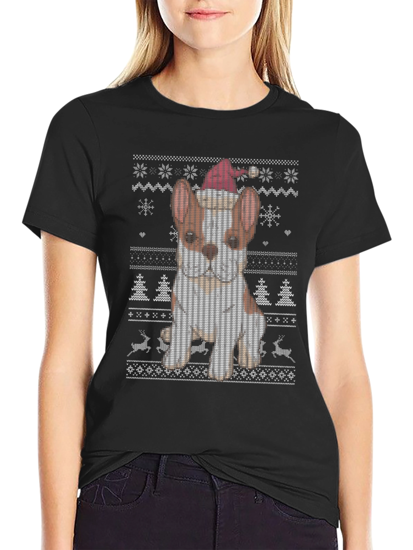 Festive Dog Christmas Sweater T-Shirt