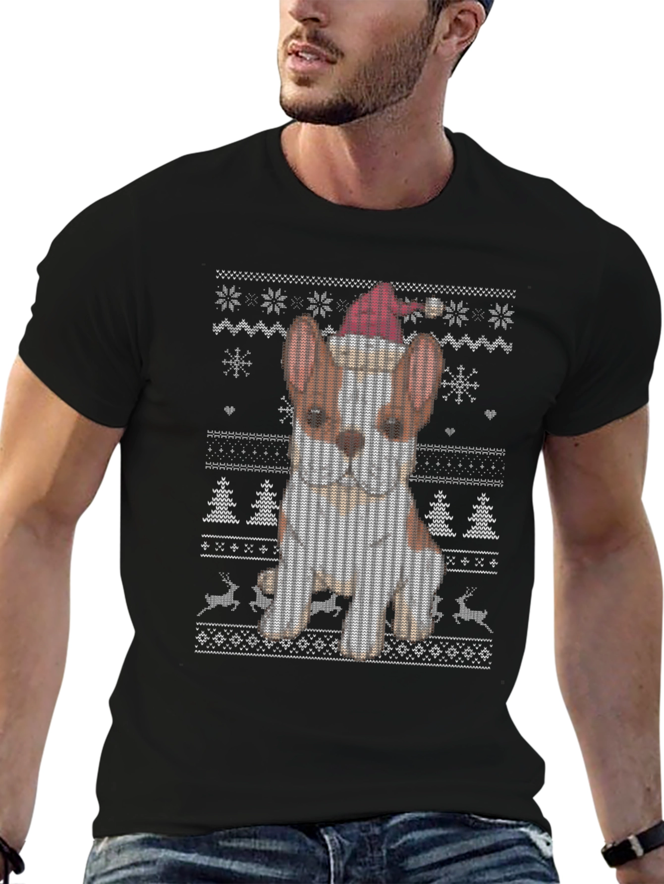 Festive Dog Christmas Sweater T-Shirt