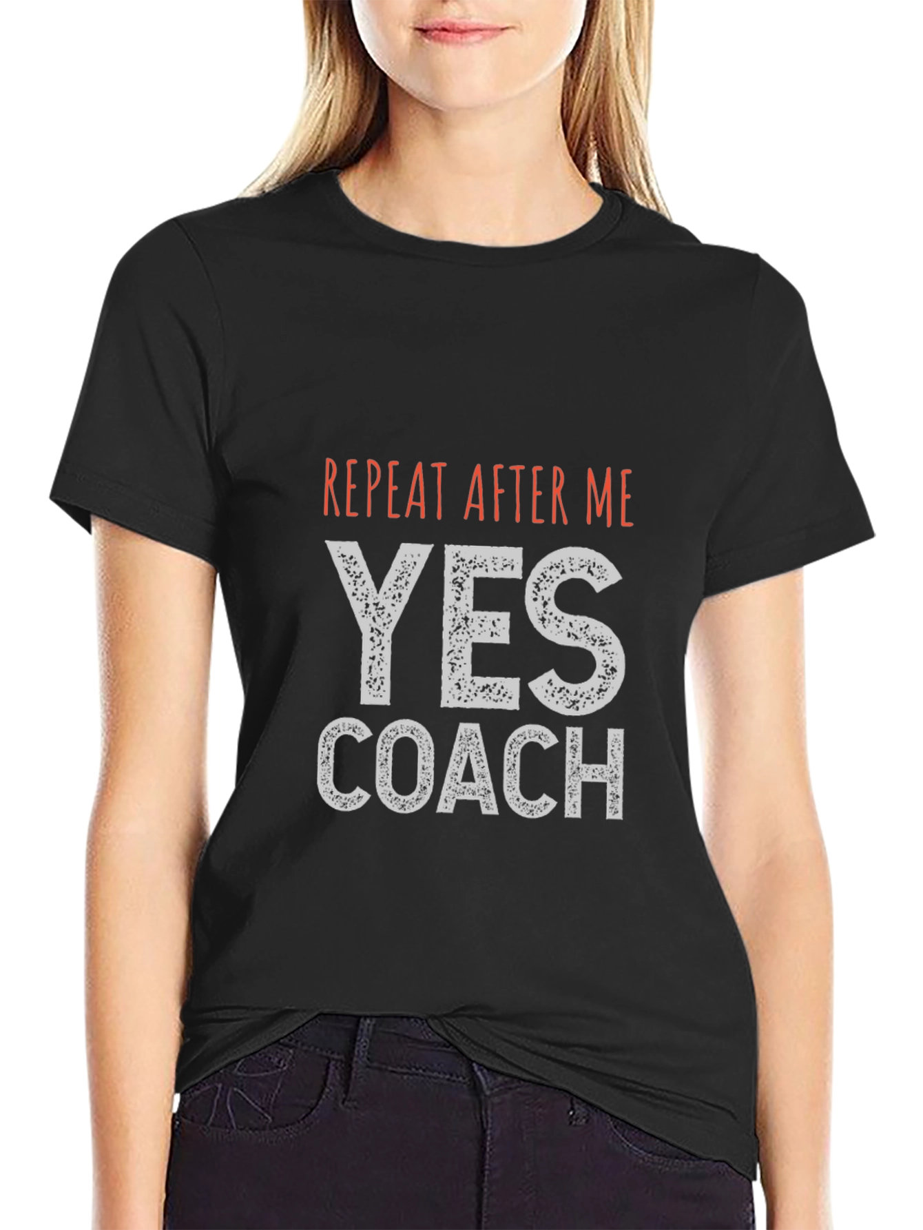 Yes Coach Graphic Tee - Black Cotton T-Shirt