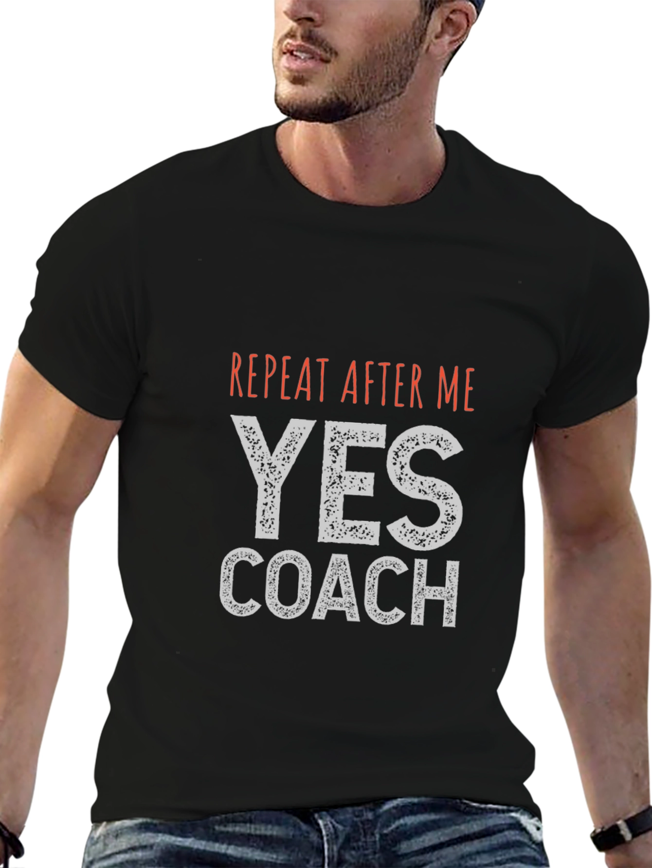 Yes Coach Graphic Tee - Black Cotton T-Shirt