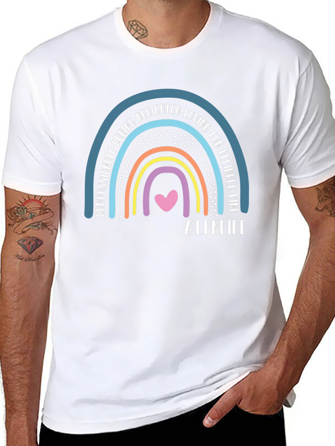 LPN Life Rainbow Graphic T-Shirt - Black