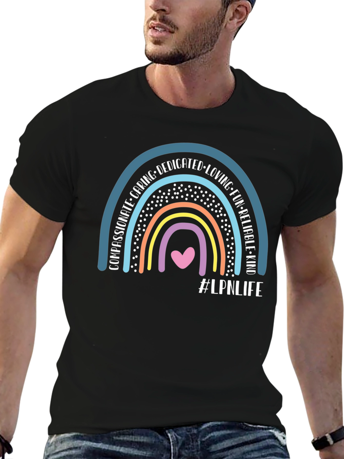 LPN Life Rainbow Graphic T-Shirt - Black