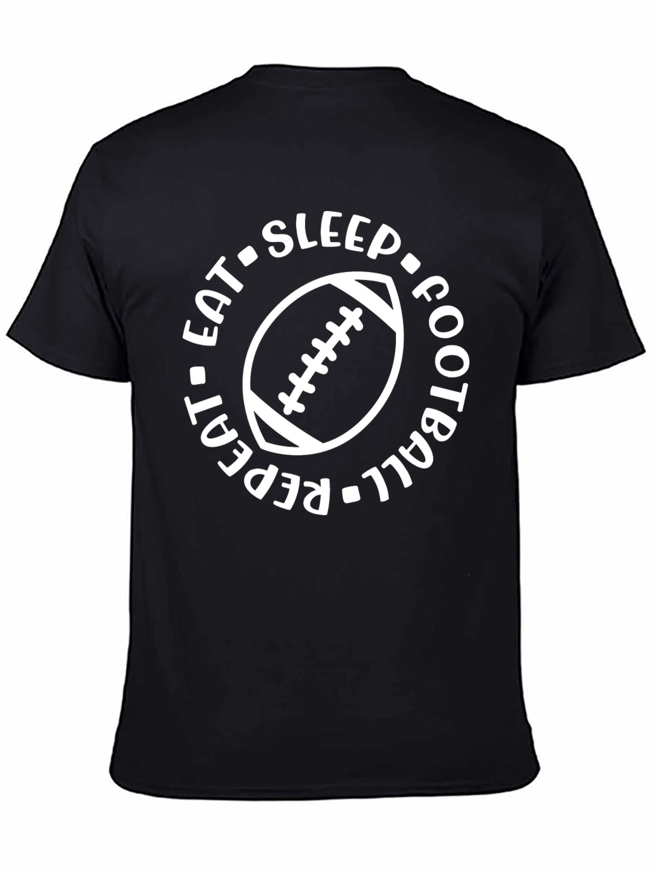 Eat Sleep Football Repeat Graphic Tee - Black