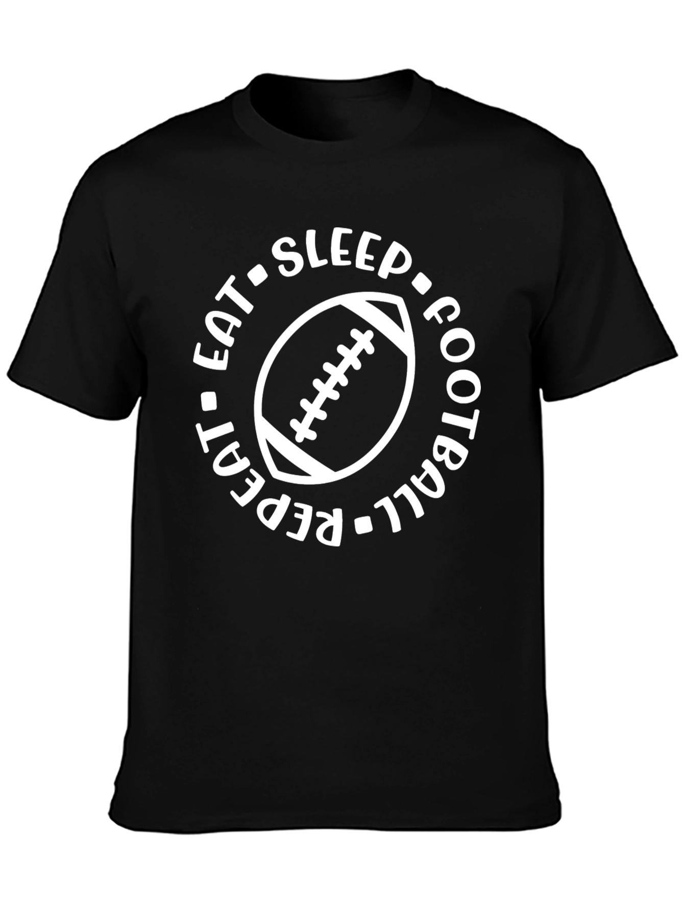 Eat Sleep Football Repeat Graphic Tee - Black