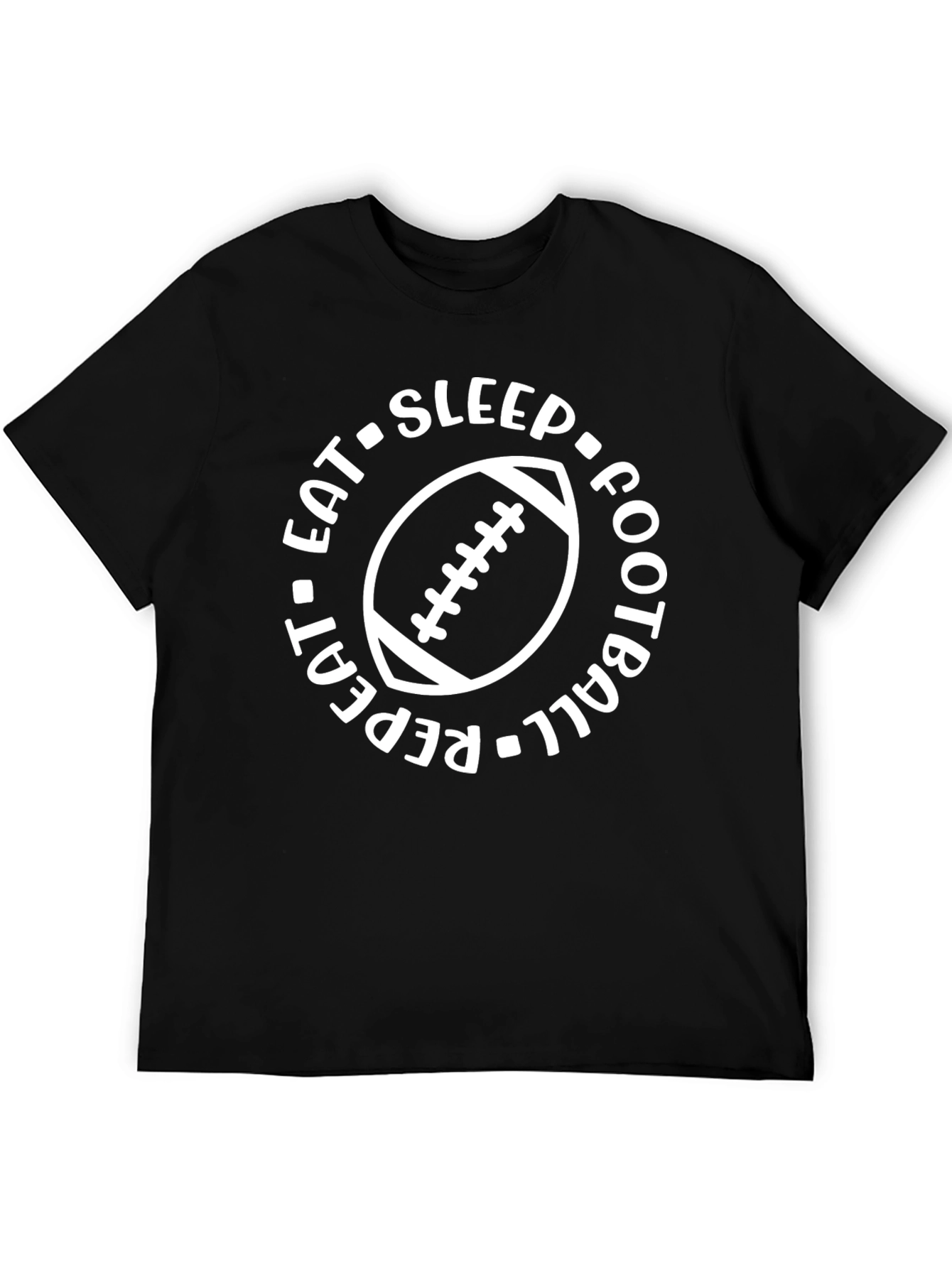 Eat Sleep Football Repeat Graphic Tee - Black