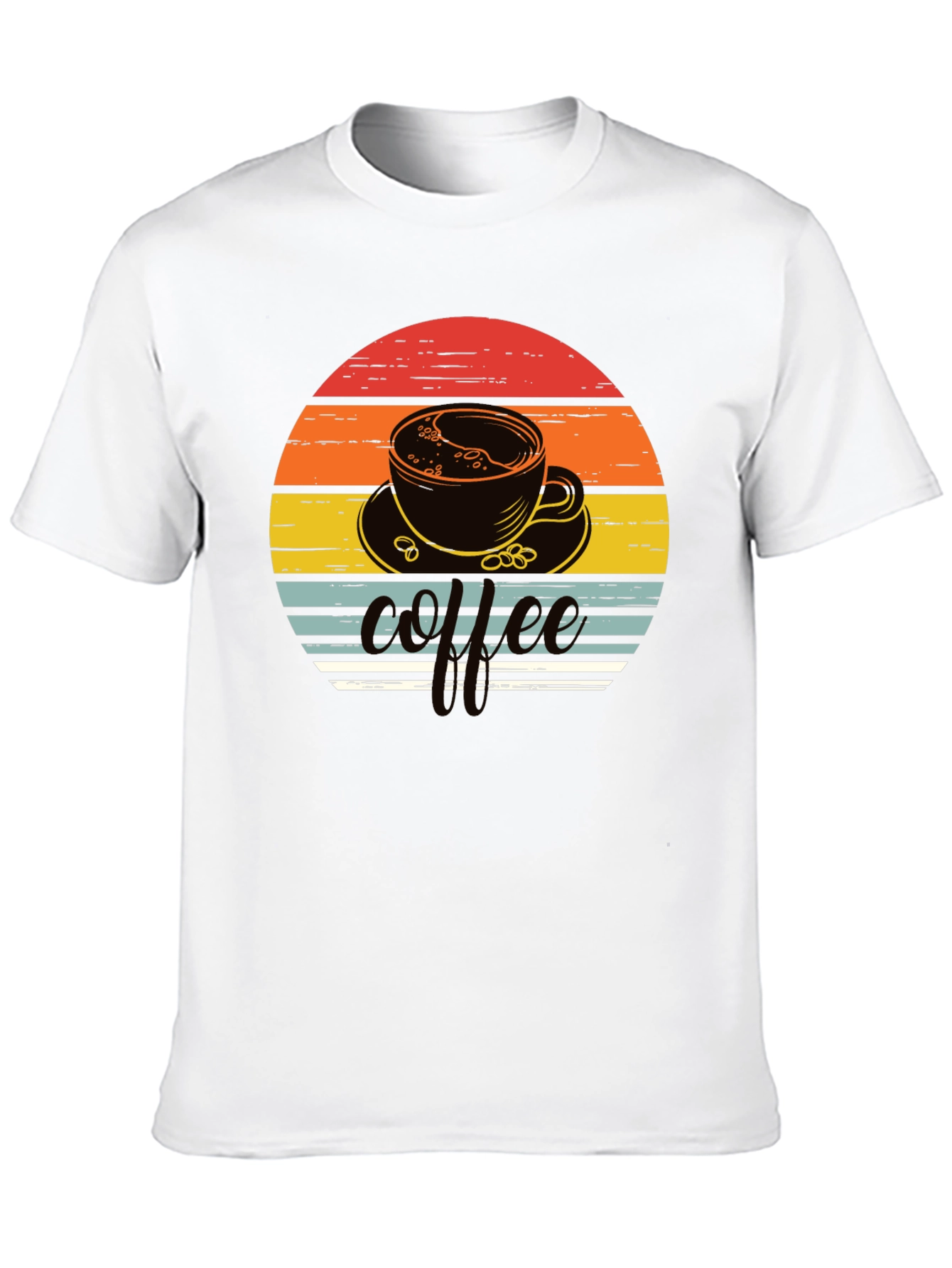 Retro Coffee Cup T-Shirt - Black