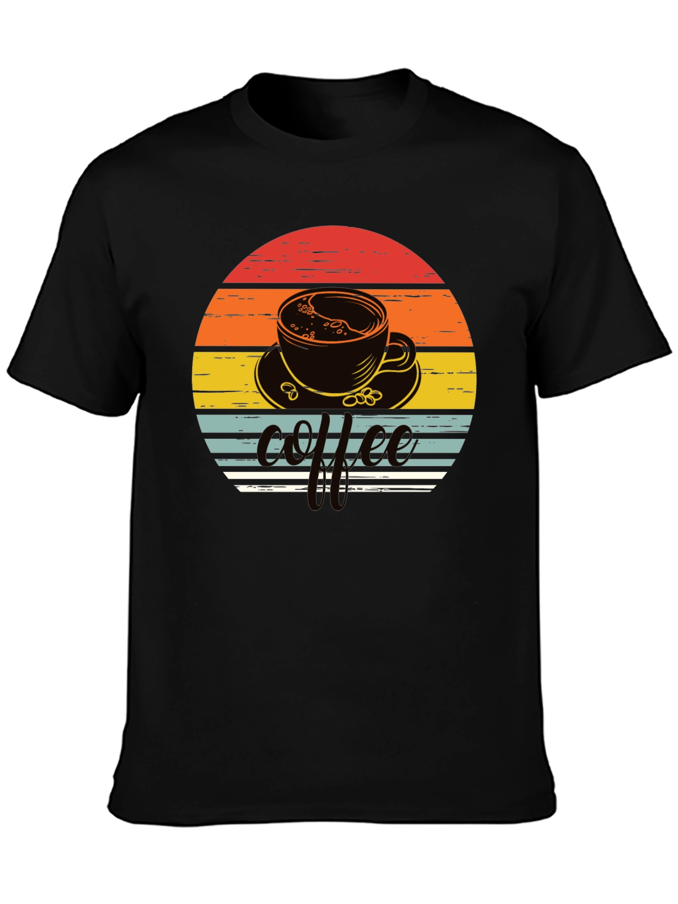 Retro Coffee Cup T-Shirt - Black