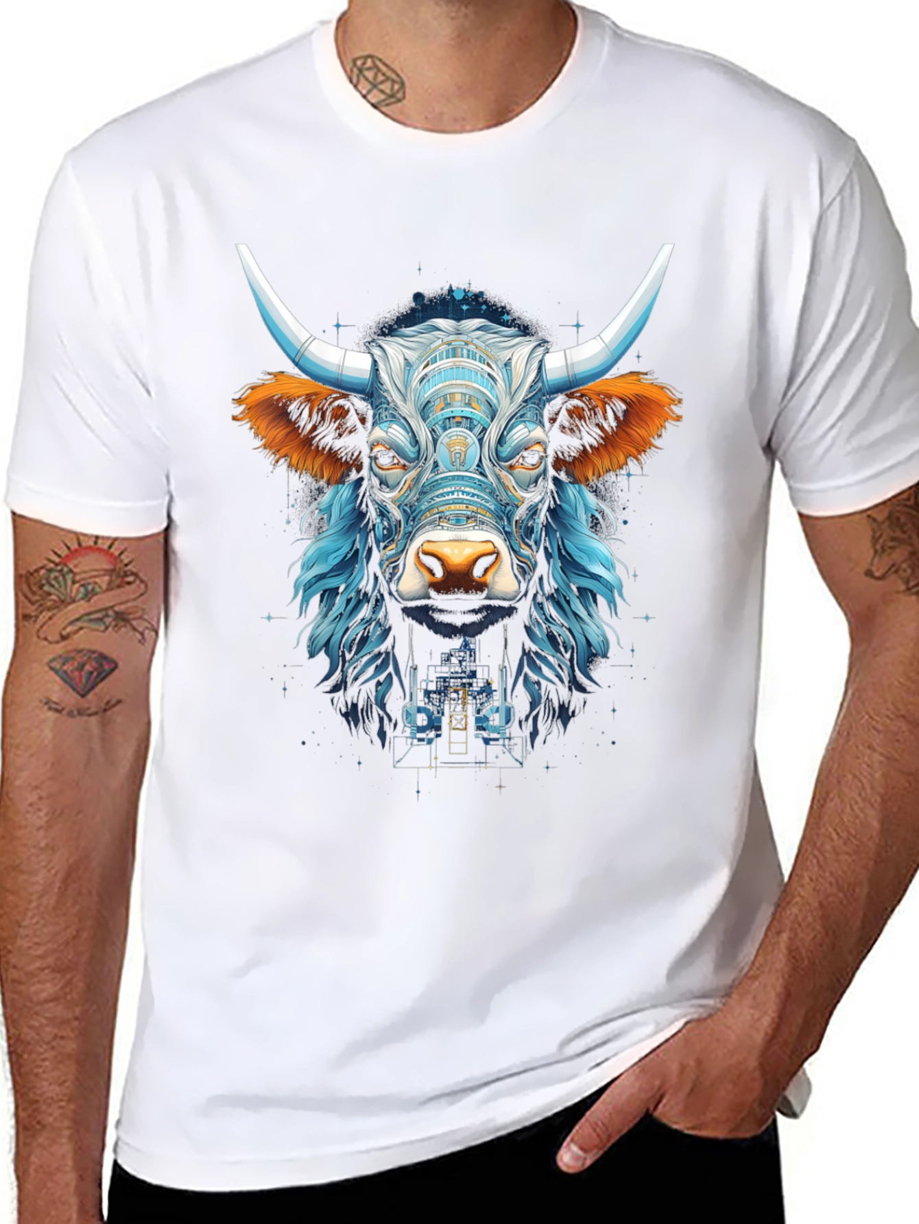 Bull Graphic Tee - Cool Animal Design