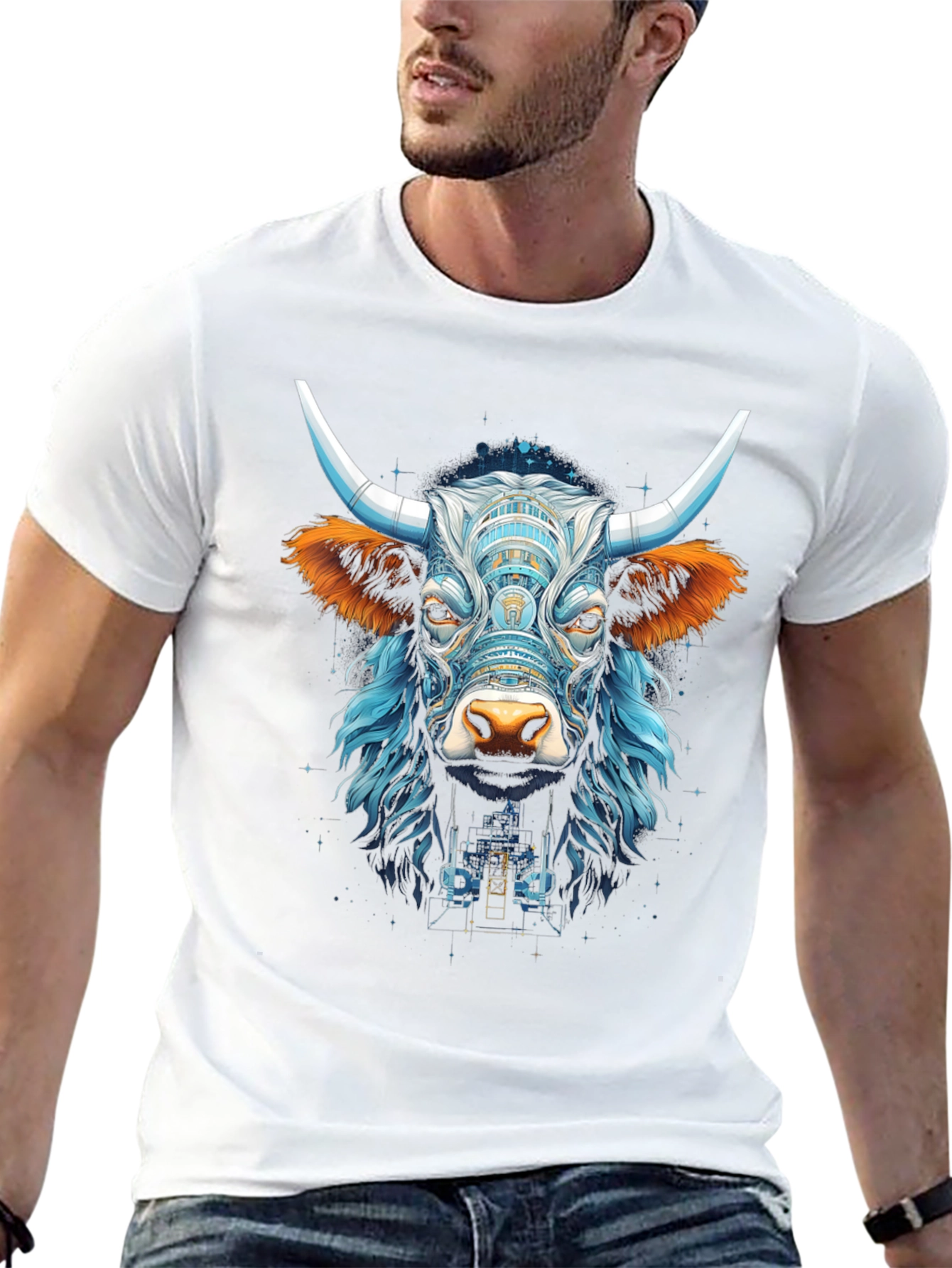 Bull Graphic Tee - Cool Animal Design