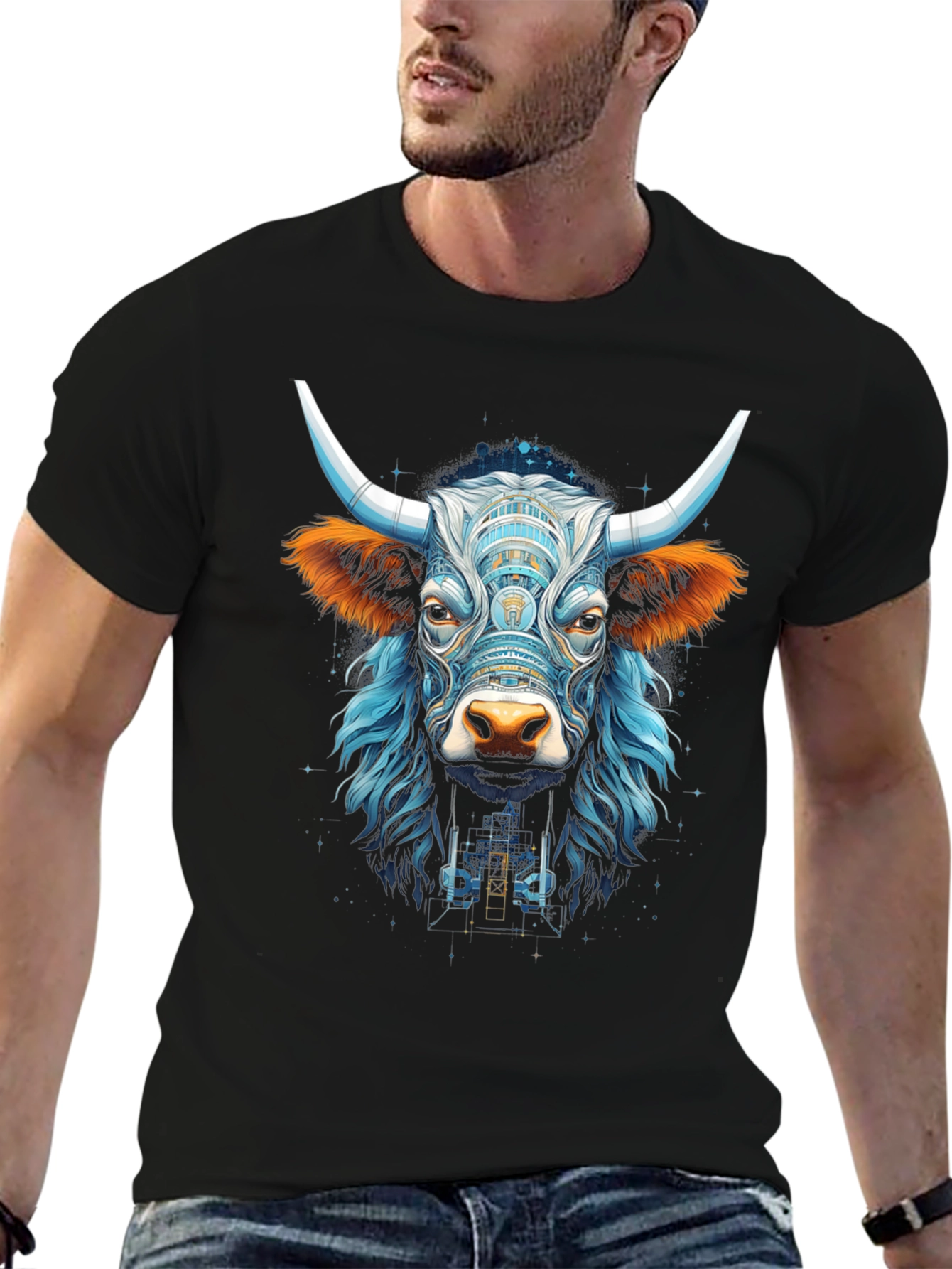 Bull Graphic Tee - Cool Animal Design