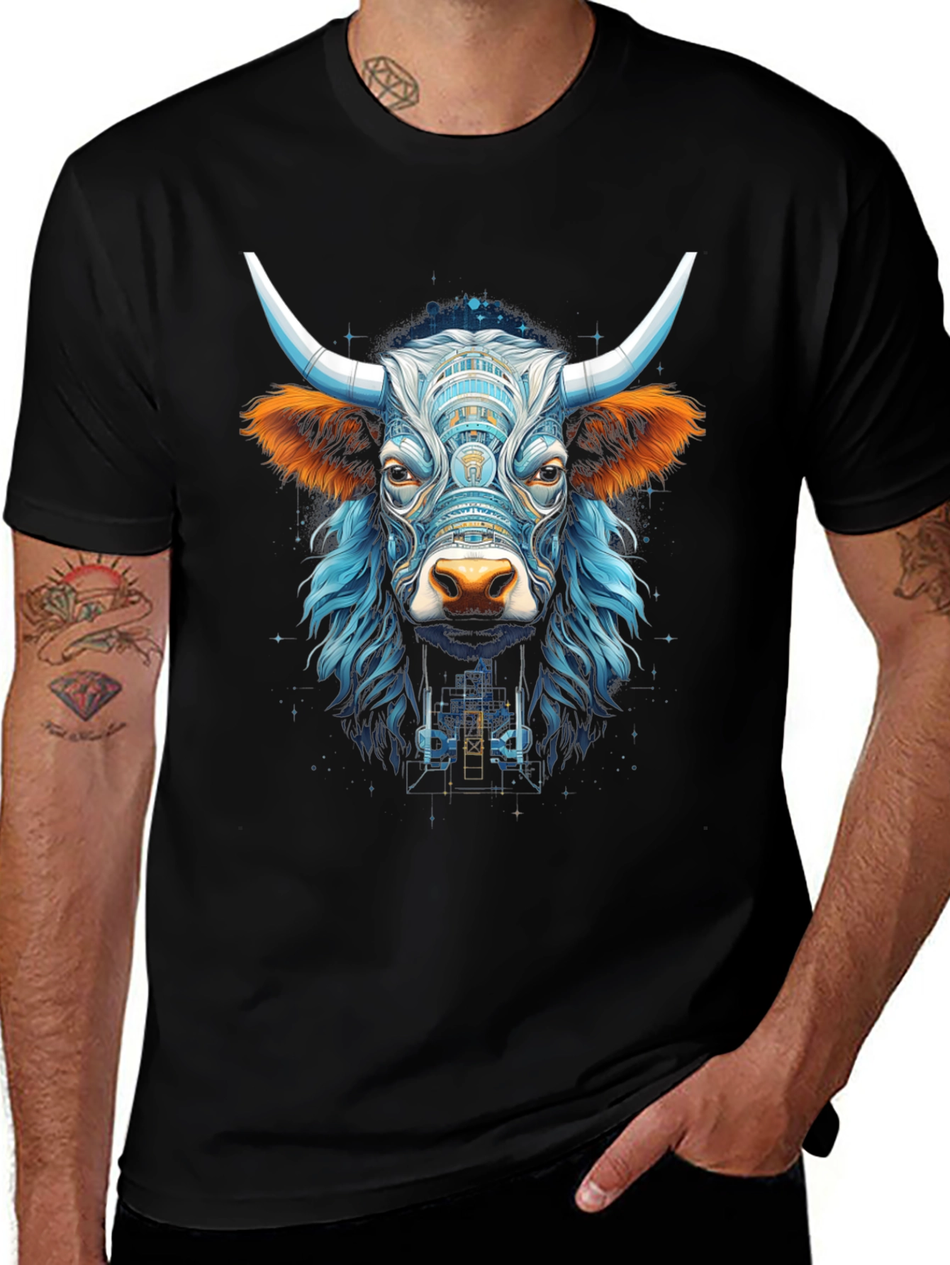 Bull Graphic Tee - Cool Animal Design