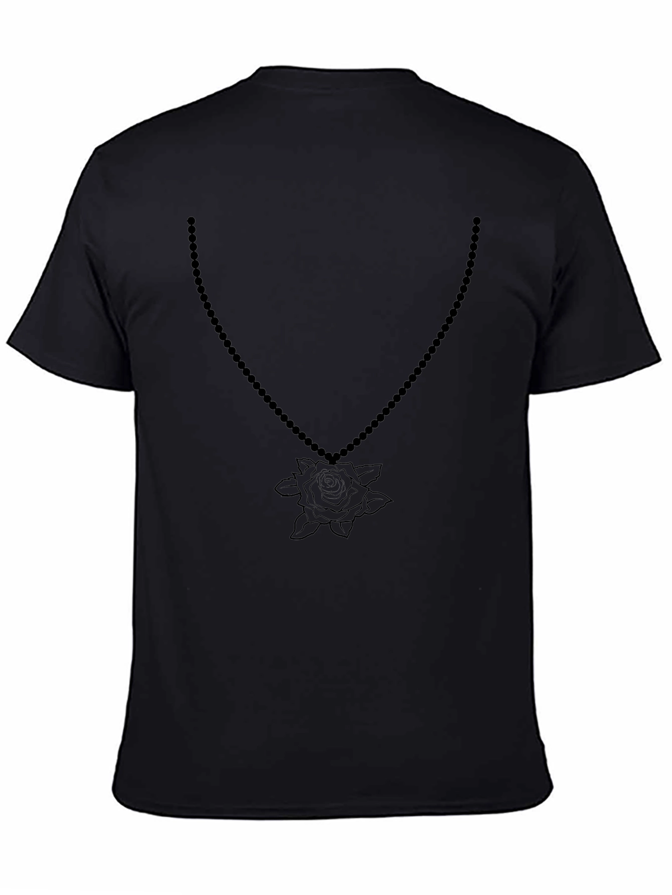 Rose & Beads Graphic Tee - Mens Black T-Shirt