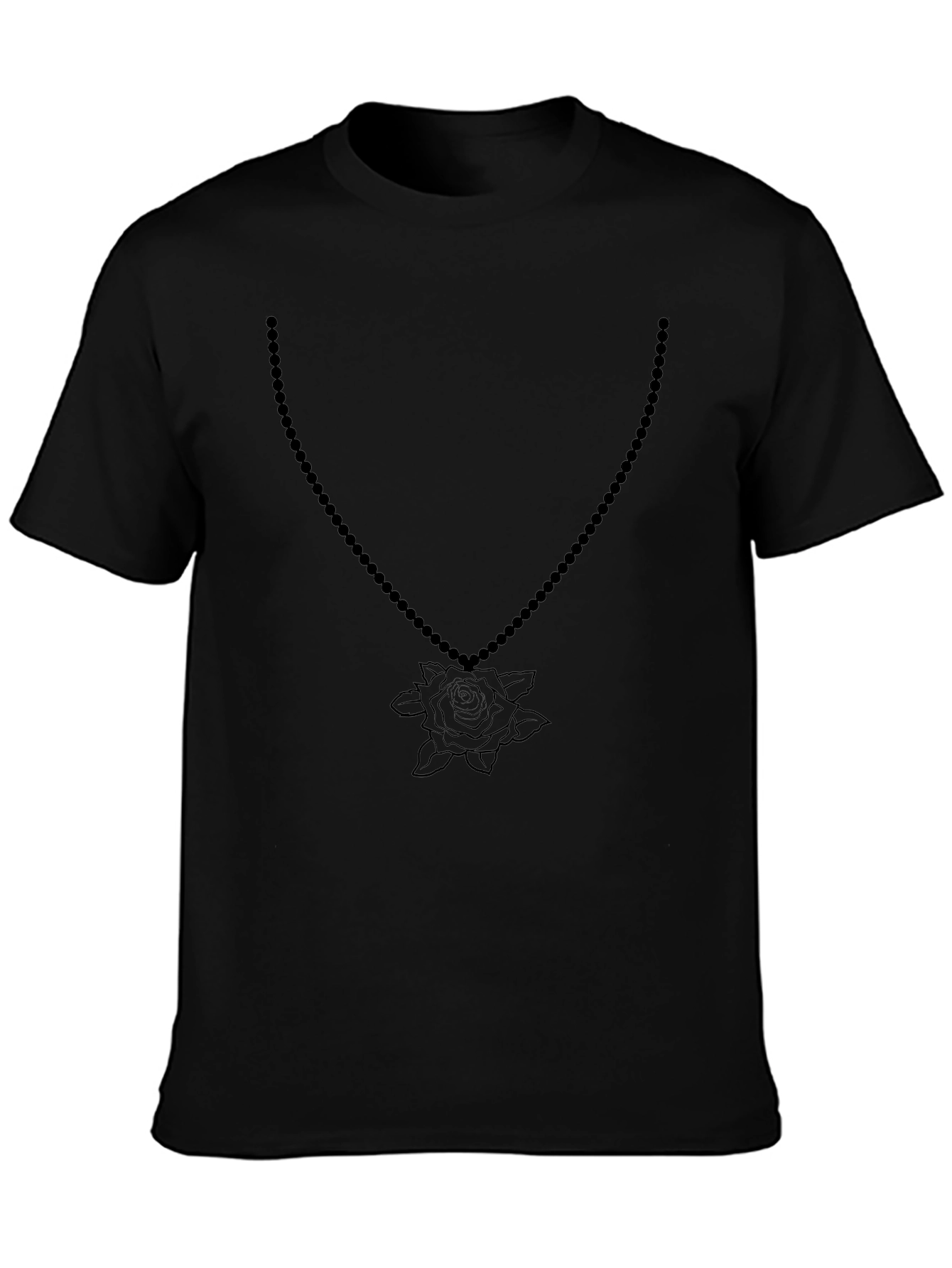 Rose & Beads Graphic Tee - Mens Black T-Shirt