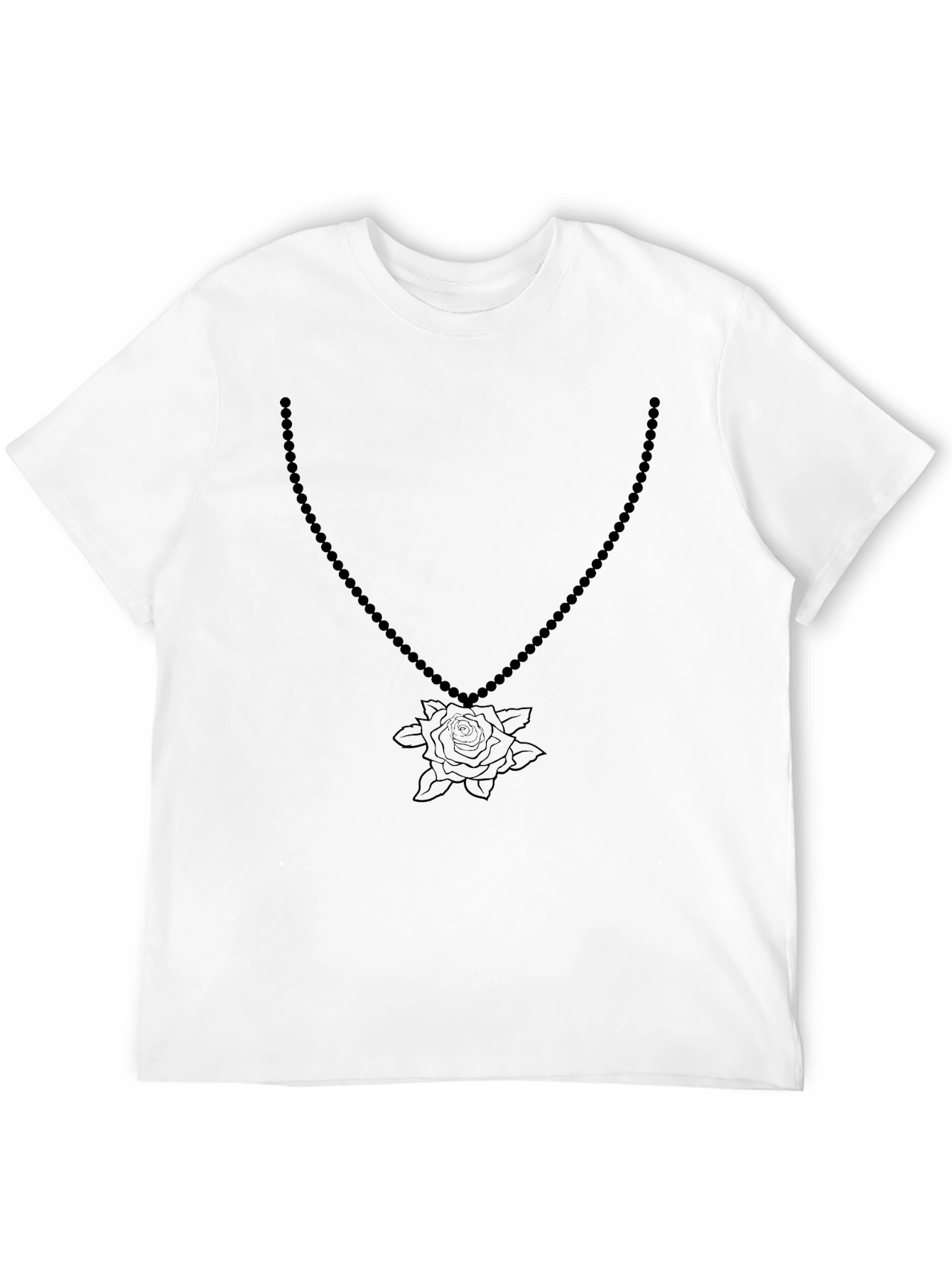 Rose & Beads Graphic Tee - Mens Black T-Shirt