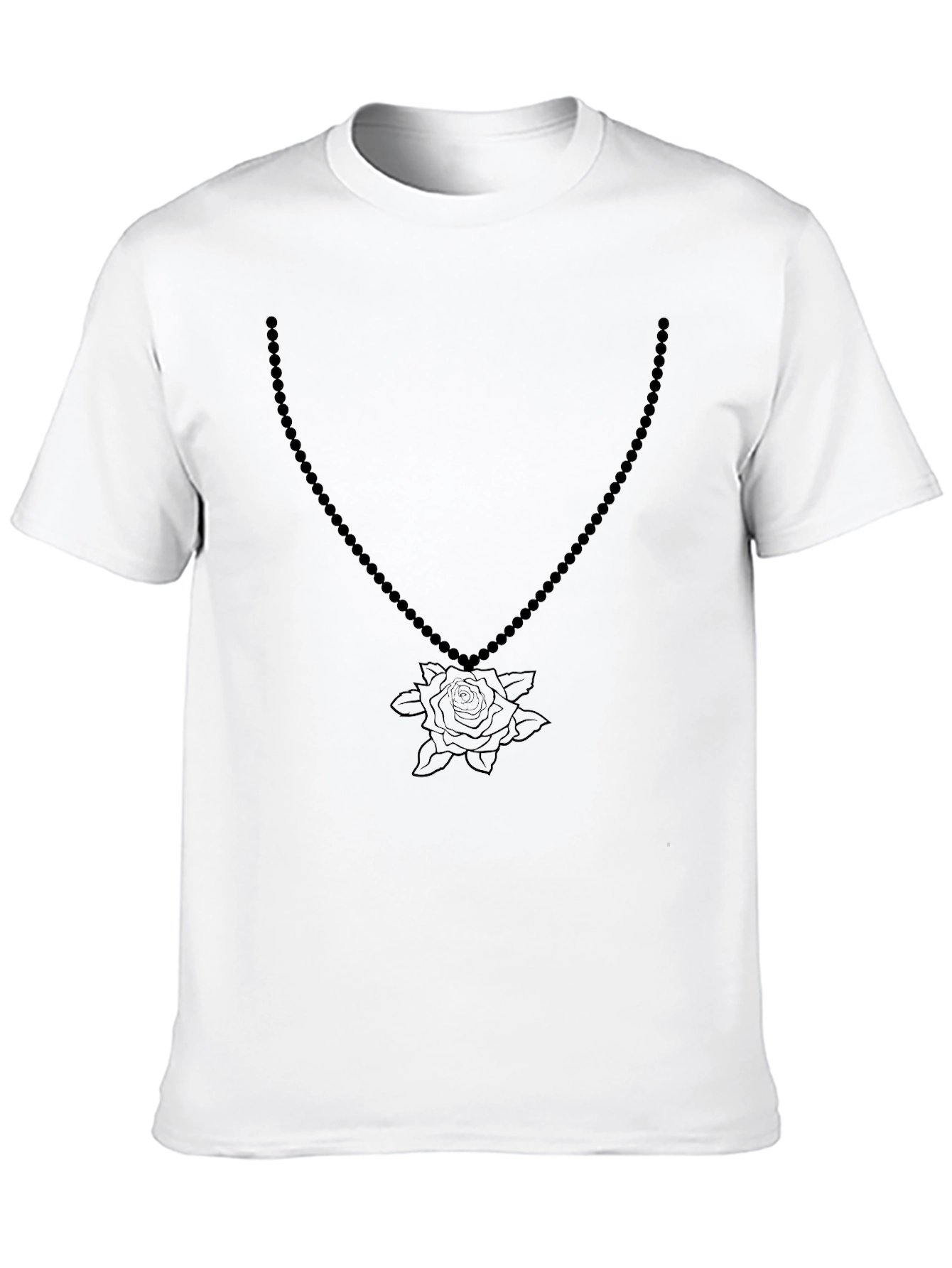 Rose & Beads Graphic Tee - Mens Black T-Shirt