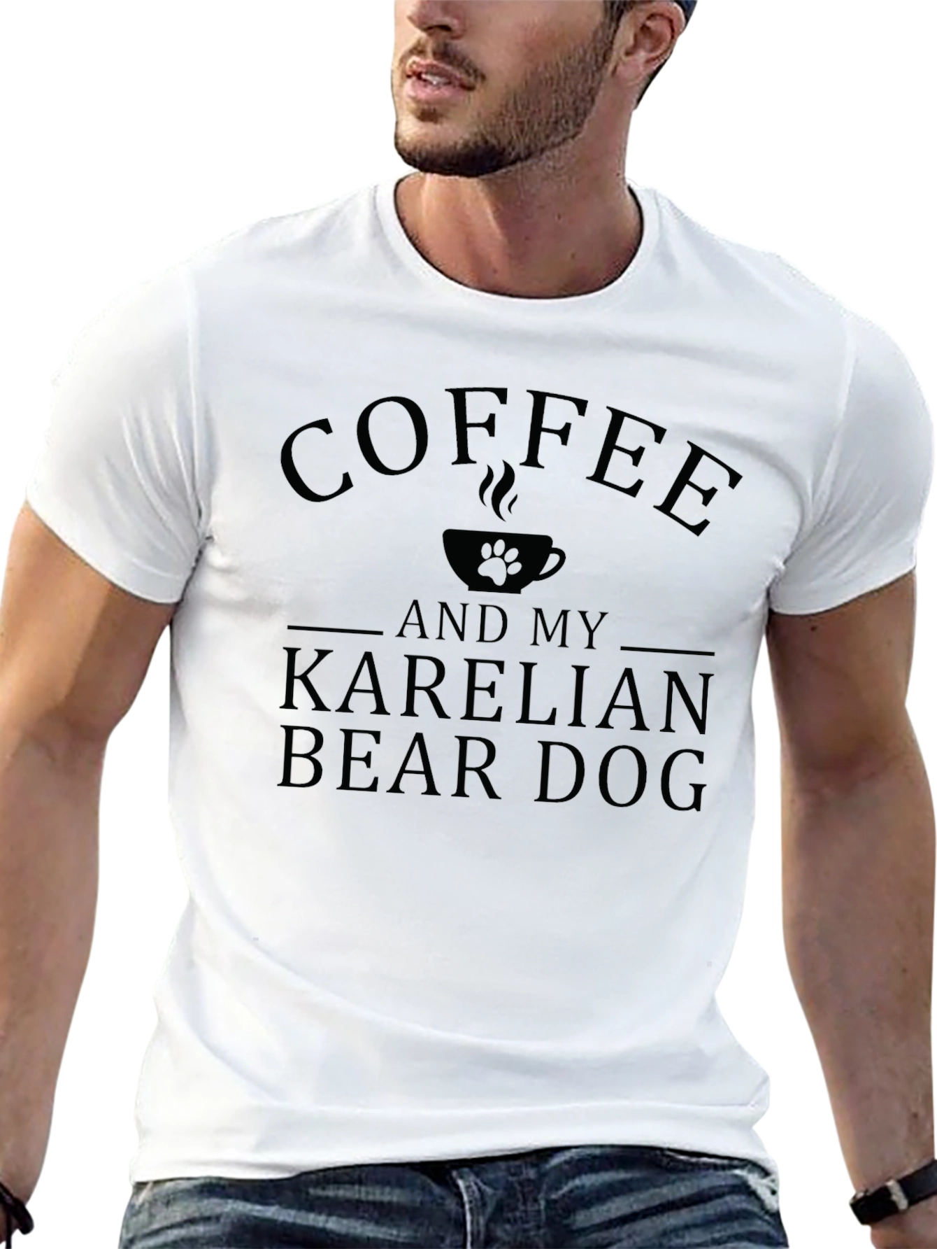 Coffee & Karelian Bear Dog T-Shirt