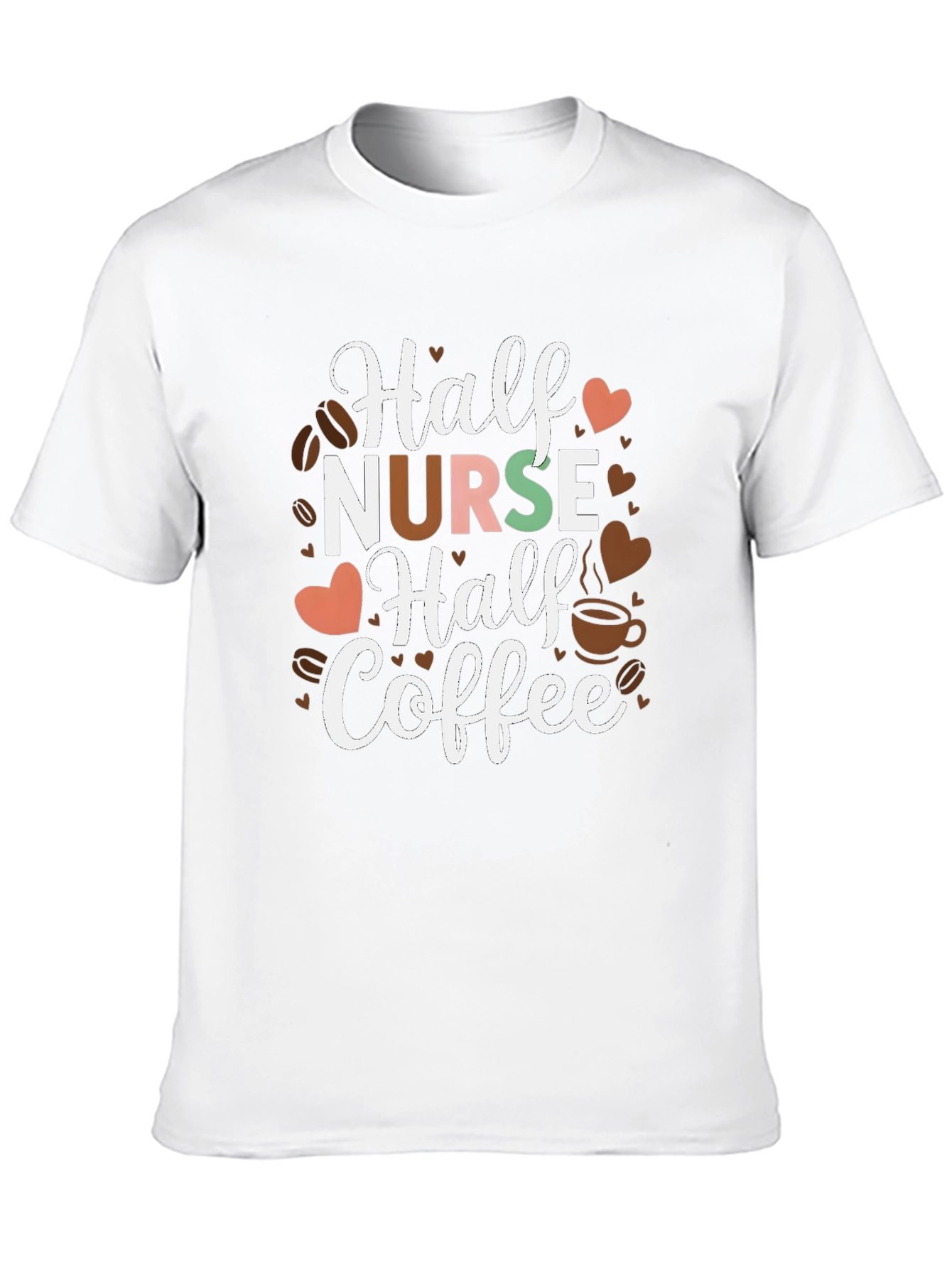 Half Nurse Half Coffee Graphic T-Shirt