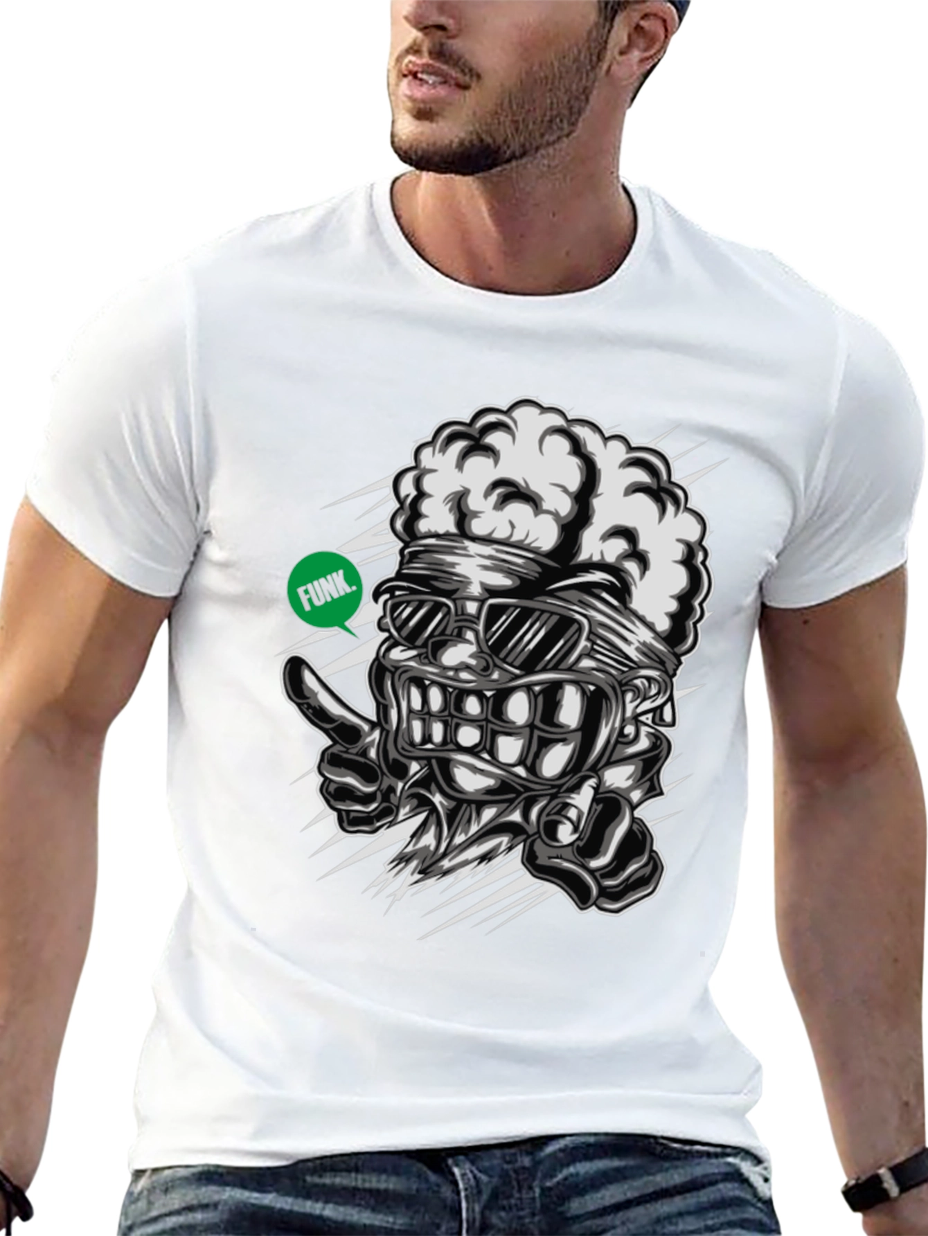 Funky Brain Graphic Tee - Unique Streetwear