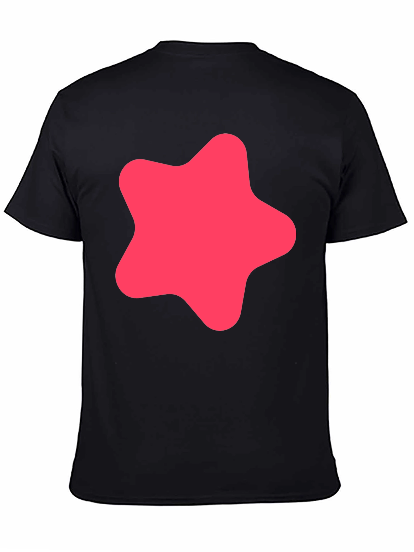 Modern Black T-Shirt with Pink Star