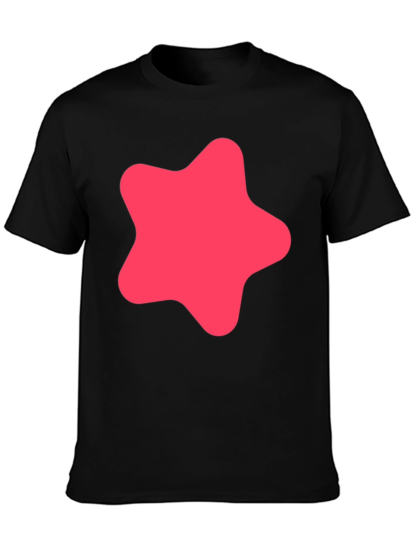 Modern Black T-Shirt with Pink Star