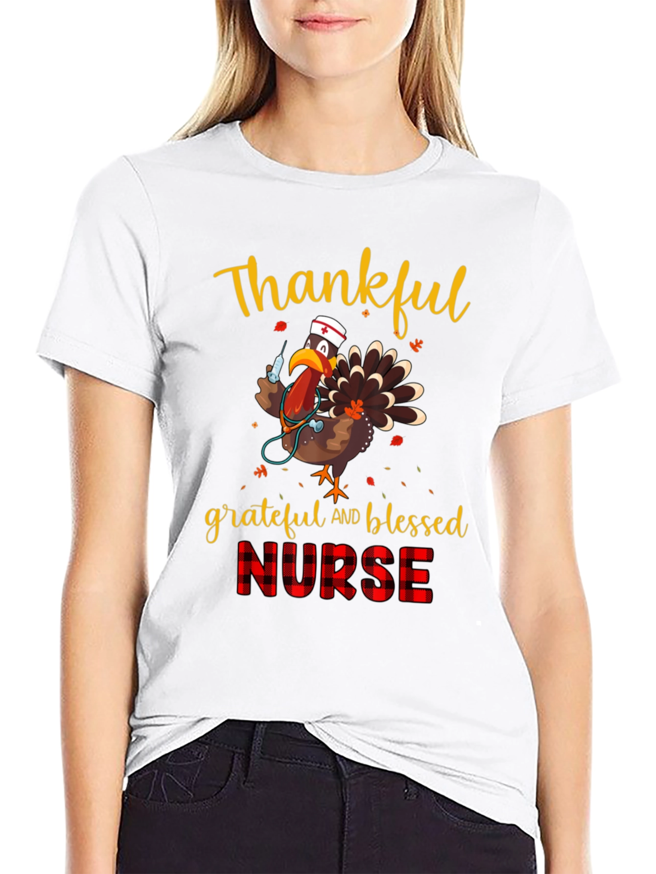 Thankful Nurse Turkey T-Shirt - Thanksgiving Tee