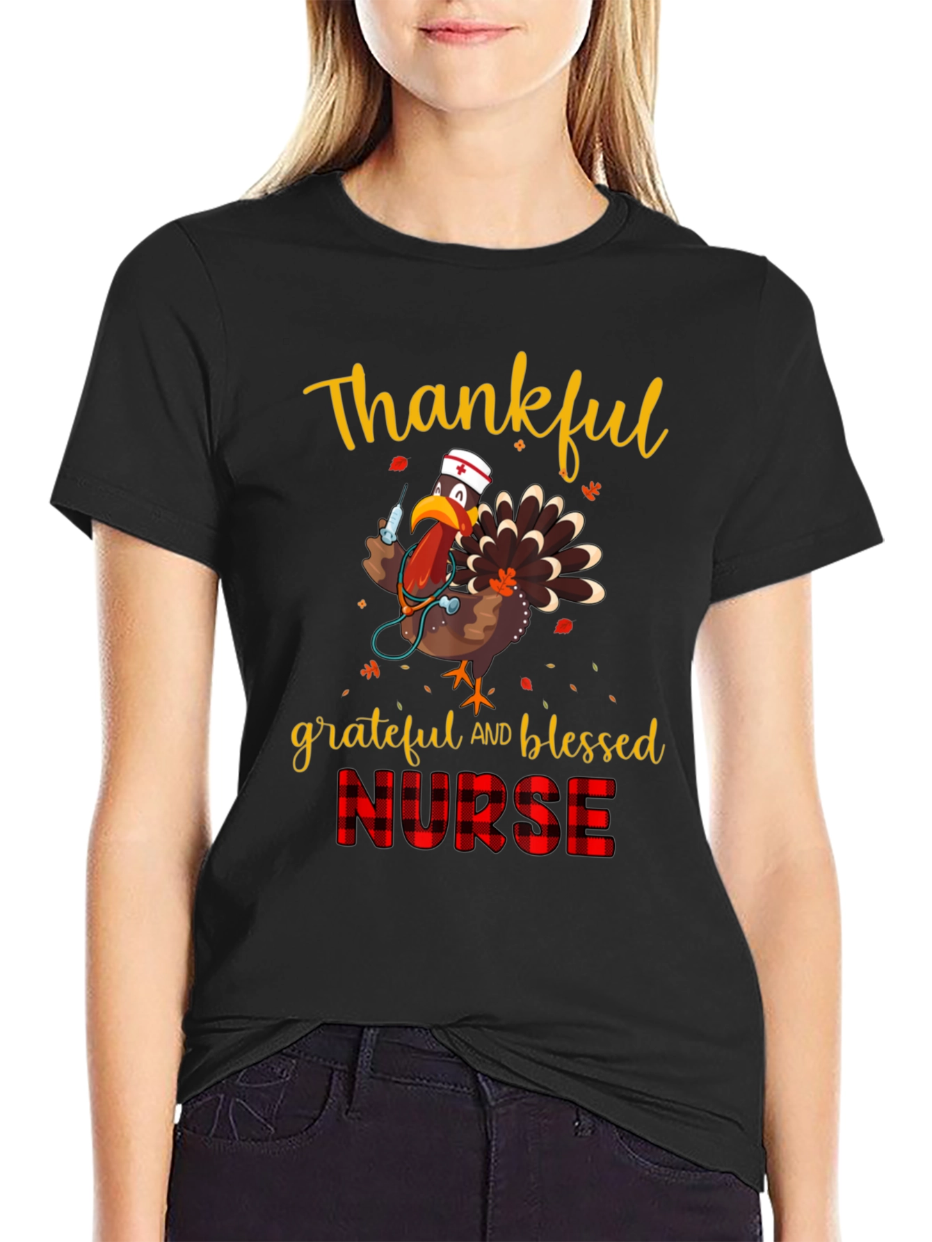 Thankful Nurse Turkey T-Shirt - Thanksgiving Tee
