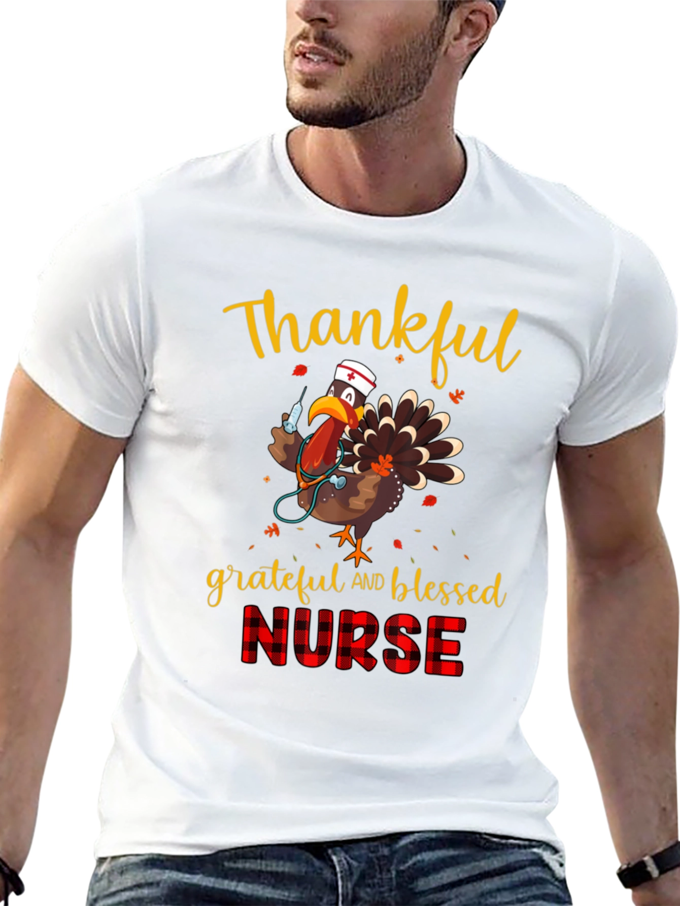 Thankful Nurse Turkey T-Shirt - Thanksgiving Tee