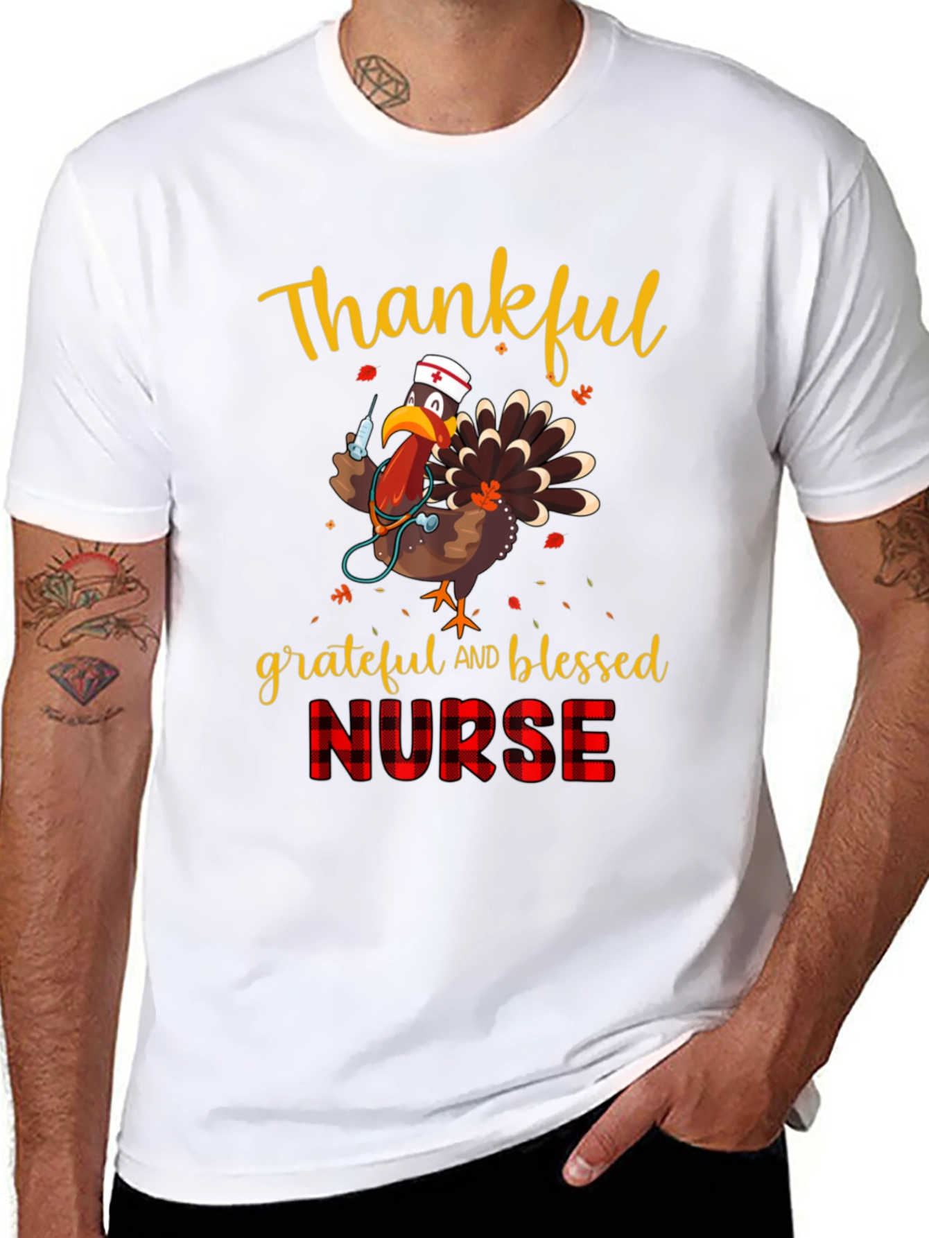 Thankful Nurse Turkey T-Shirt - Thanksgiving Tee