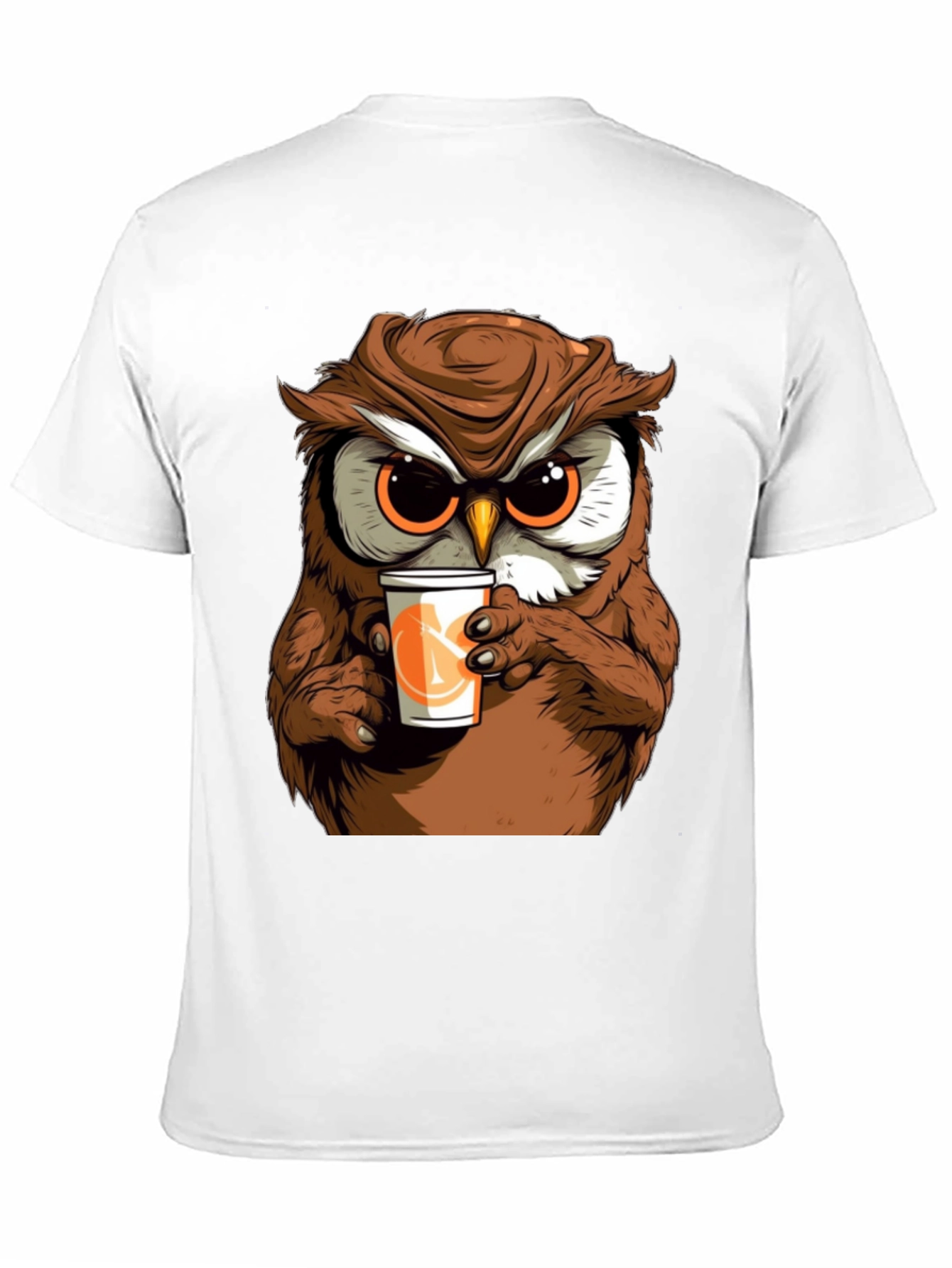 Owl Drinking Coffee T-Shirt - Cute & Unique!