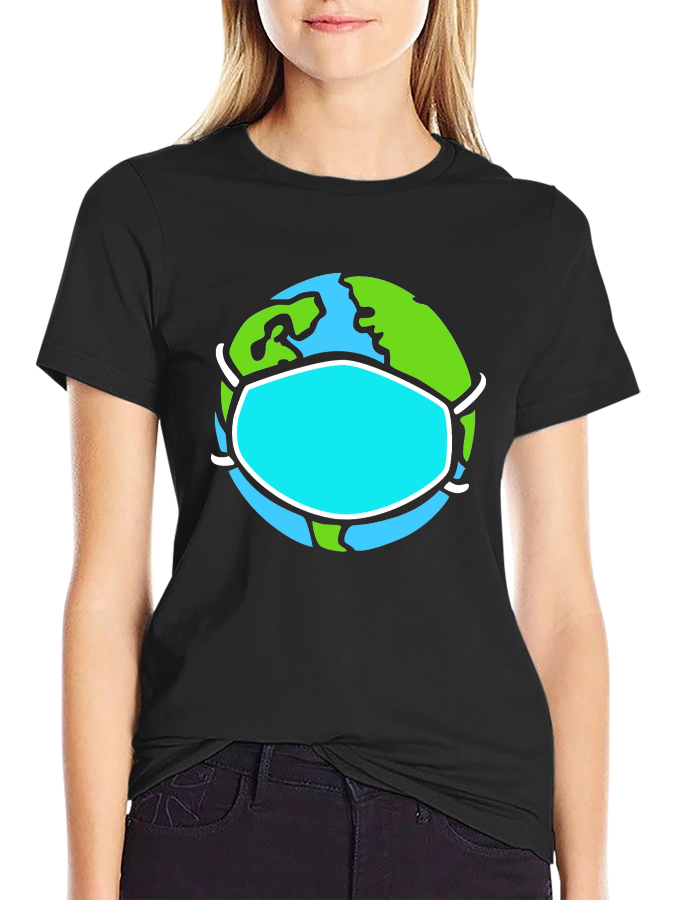 Earth Wearing Mask Graphic Tee