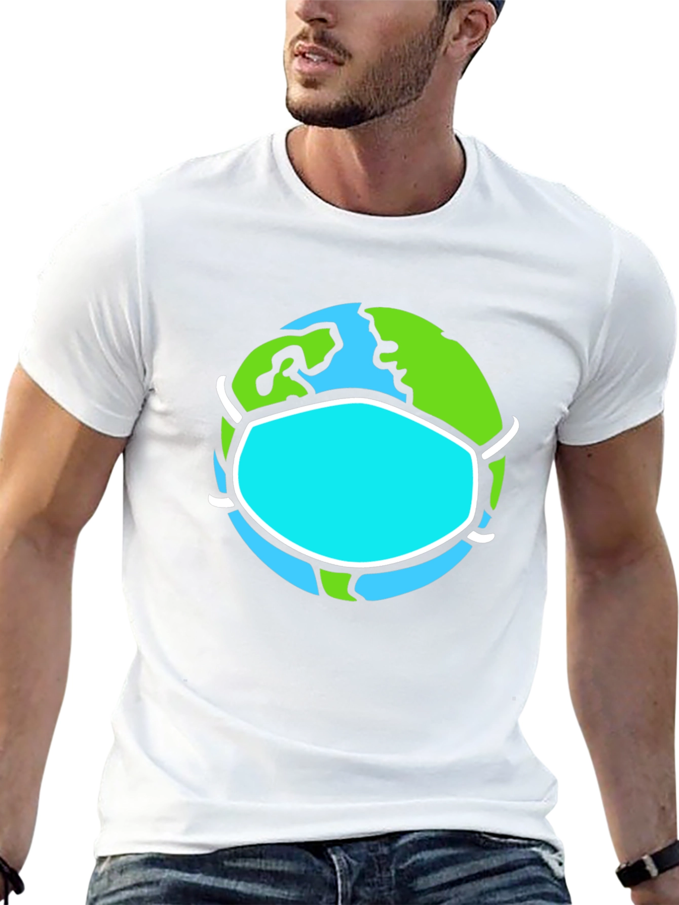 Earth Wearing Mask Graphic Tee