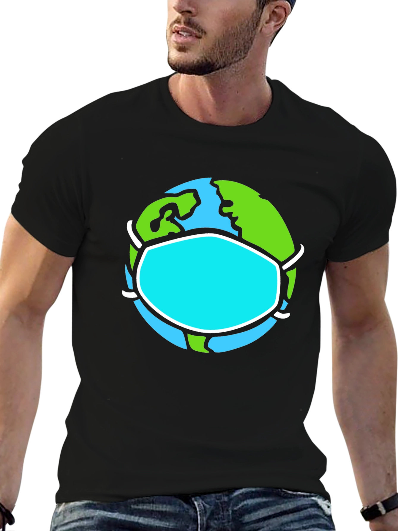 Earth Wearing Mask Graphic Tee