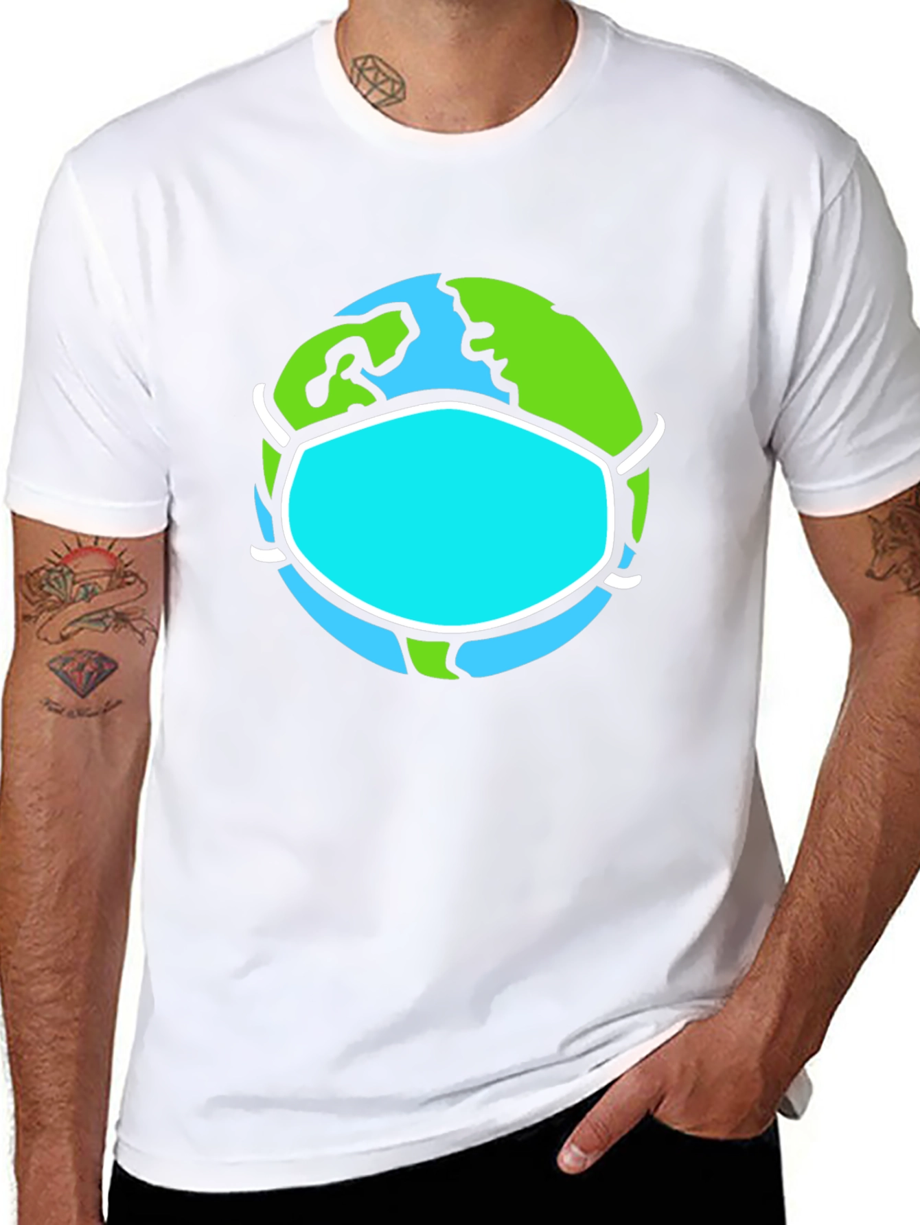 Earth Wearing Mask Graphic Tee